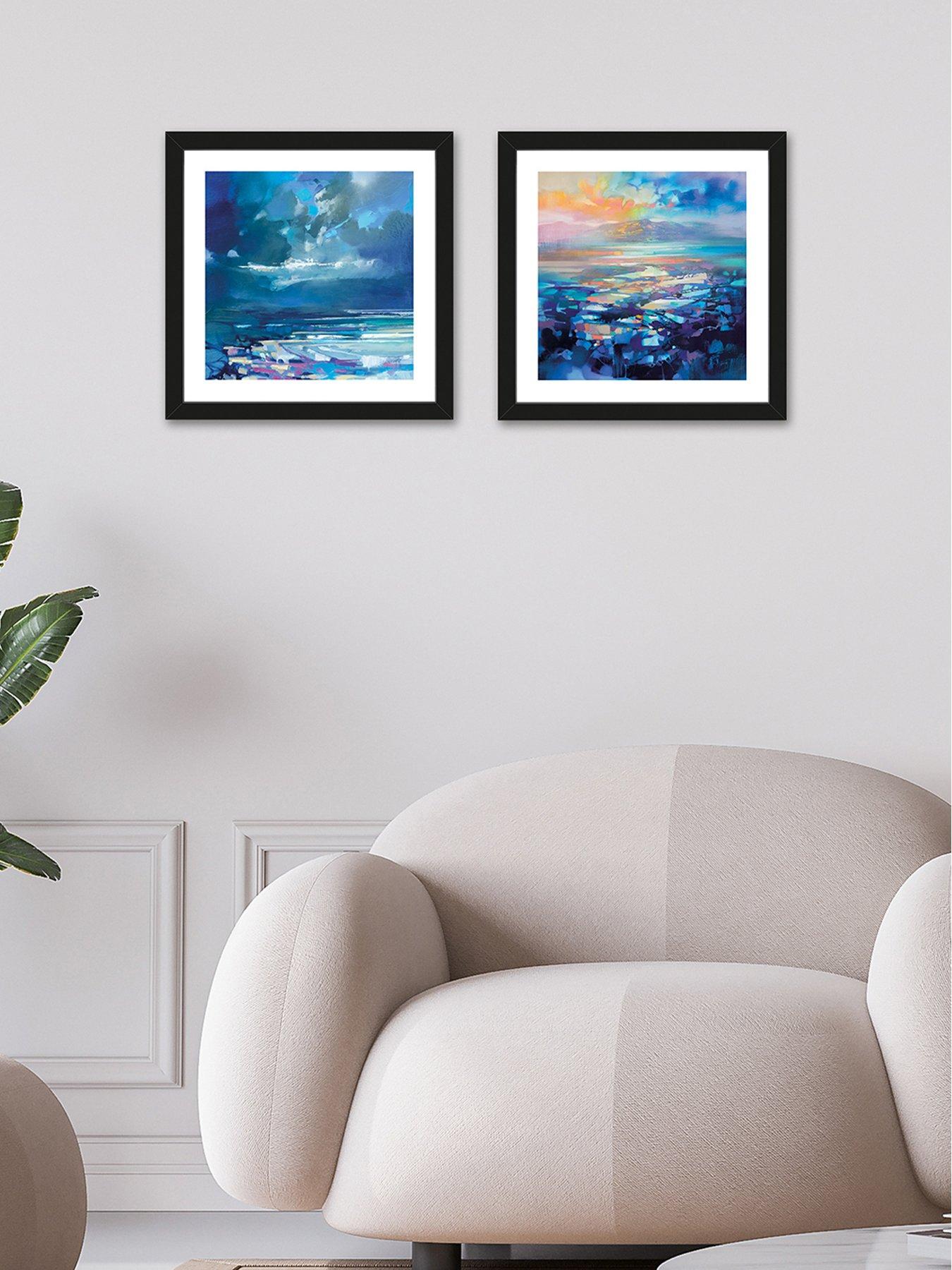 The Art Group Set Of 2 Framed Art  Scott Naismith (west Coast Blues I & Hebridean Resonance 2) 34.5 X 34.5cm