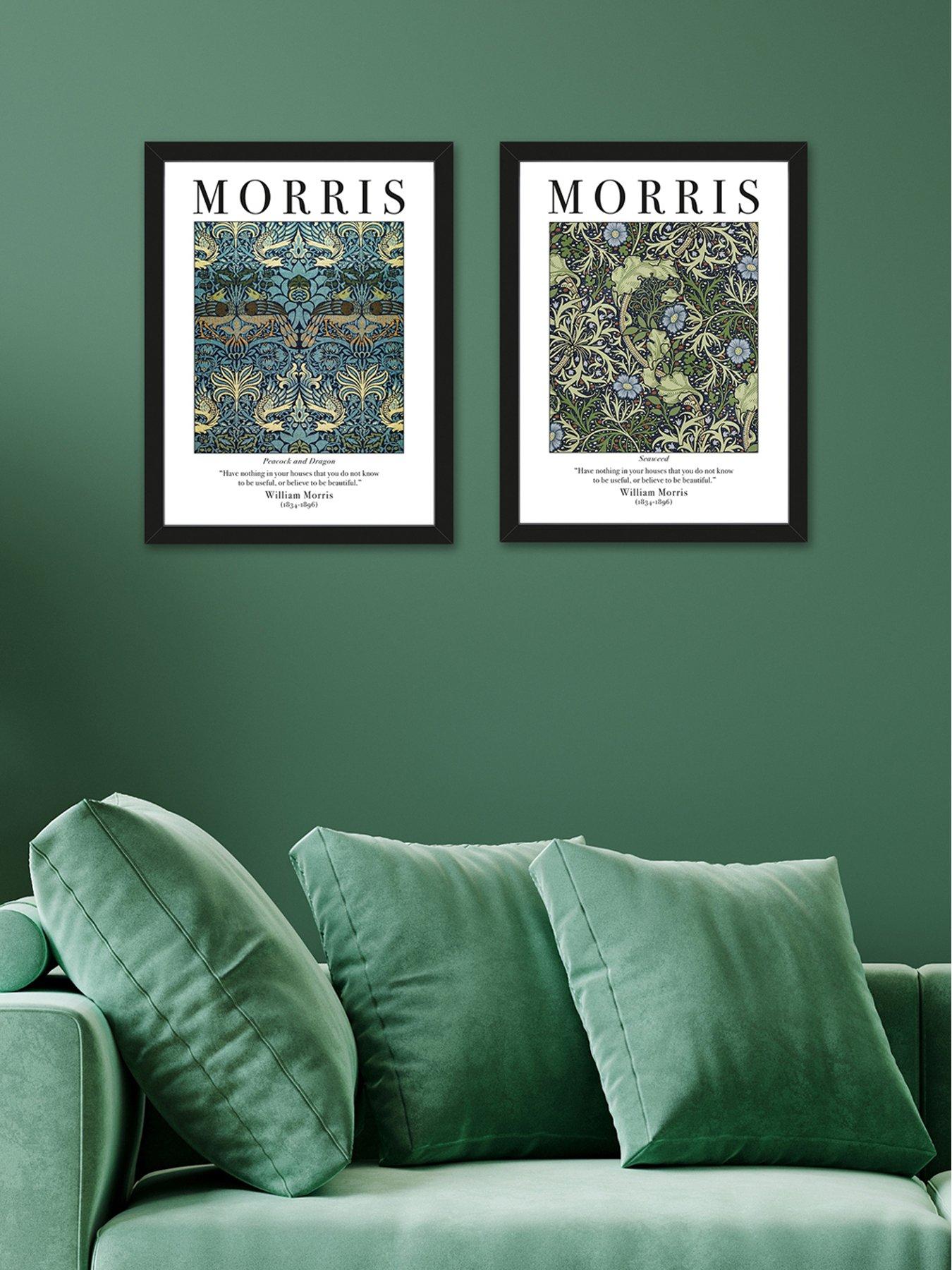 The Art Group Set Of 2 Framed Art  William Morris (peacock And Dragon & Seaweed) 33x43cm