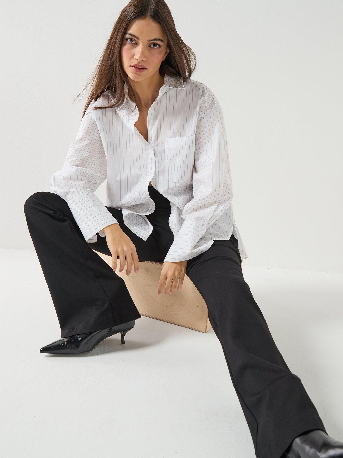 Image 5 of 6 of Versace Jeans Couture Geometric Flared Trousers - Black