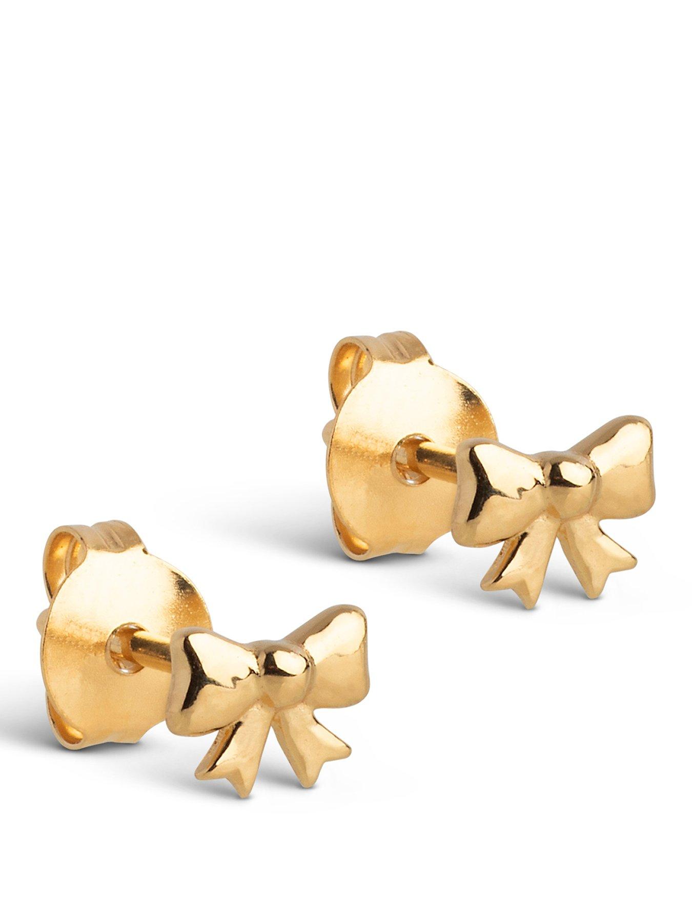 Image 1 of 4 of ENAMEL Copenhagen Baby Bow Stud Earrings 18k Gold Plated Sterling Silver