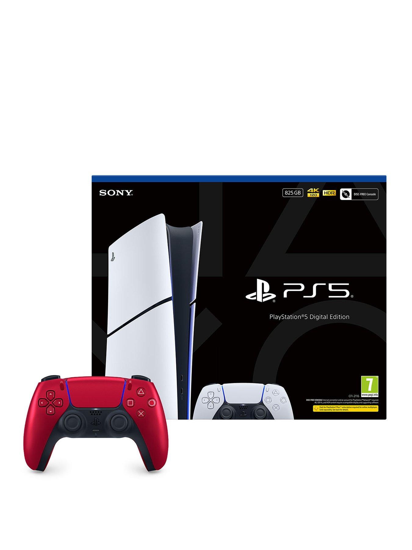 Image 1 of 8 of Playstation 5&nbsp;Digital Edition &ndash; 825GB &amp; Additional DualSense Wireless Controller - Volcanic Red