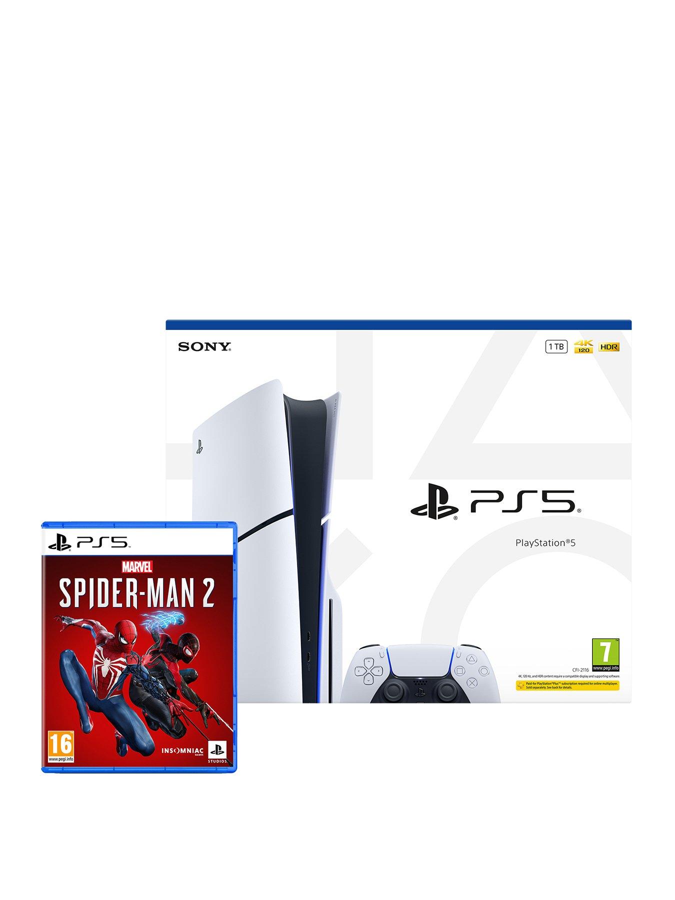 Image 1 of 8 of Playstation PlayStation 5&nbsp;Disc Console &ndash; 1TB &amp; Marvel's Spider-Man 2