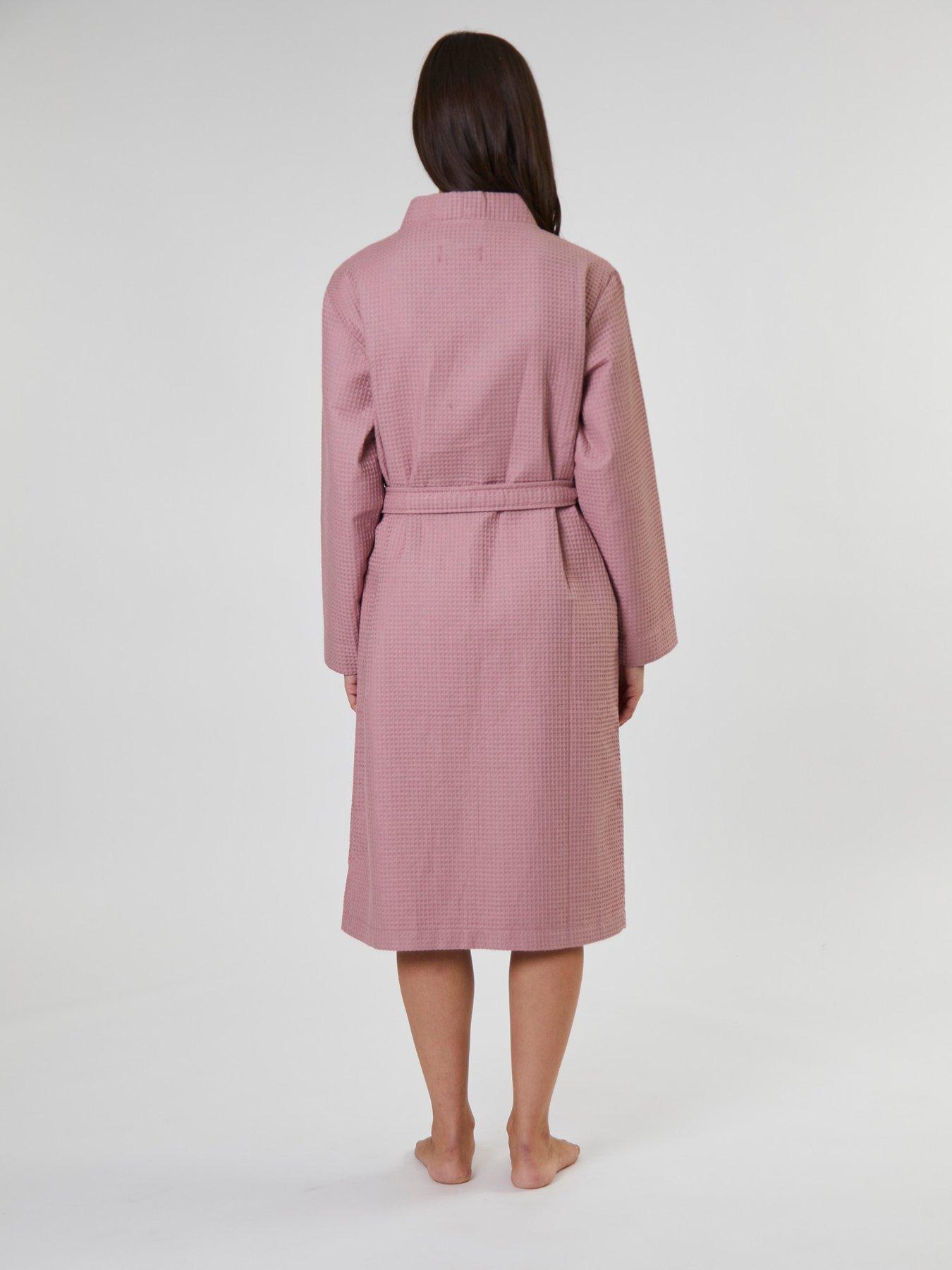 Loungeable Cotton Waffle Robe - Pink | Very