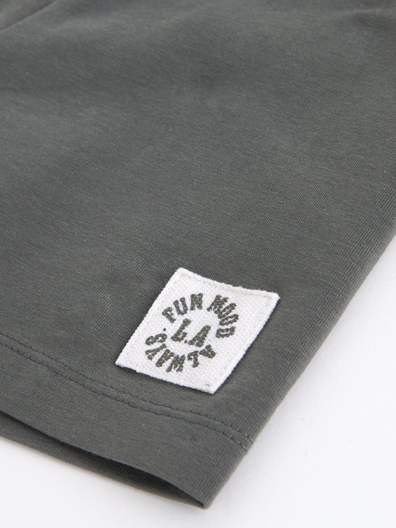 Image 5 of 5 of The Very Collection Boys Drop Shoulder T-Shirt And Cycle Short Outfit Set - Grey