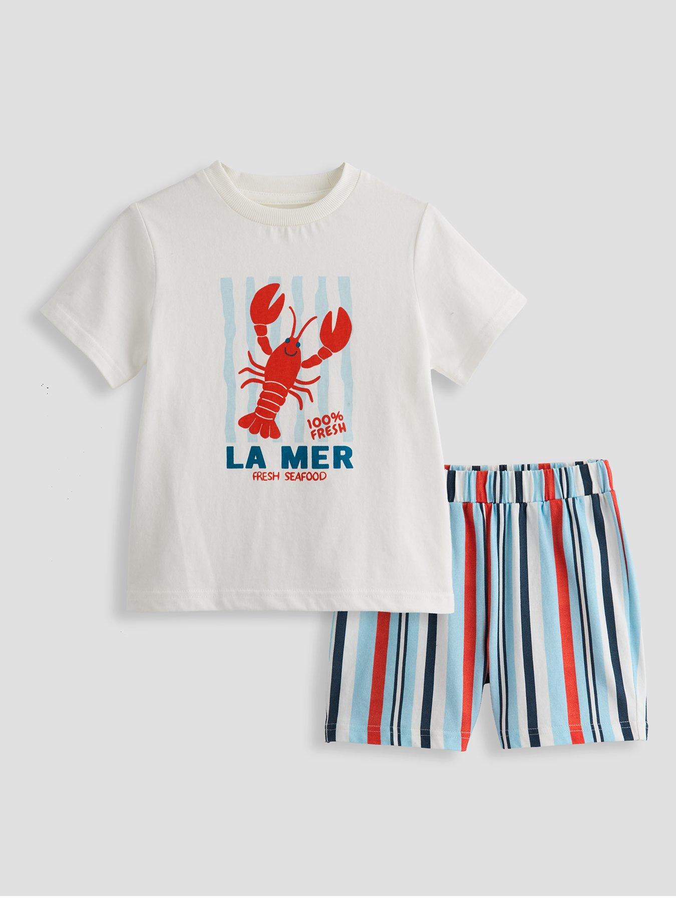 Image 1 of 4 of The Very Collection Boys Lobster Graphic Shortie Pyjama Set - Multi