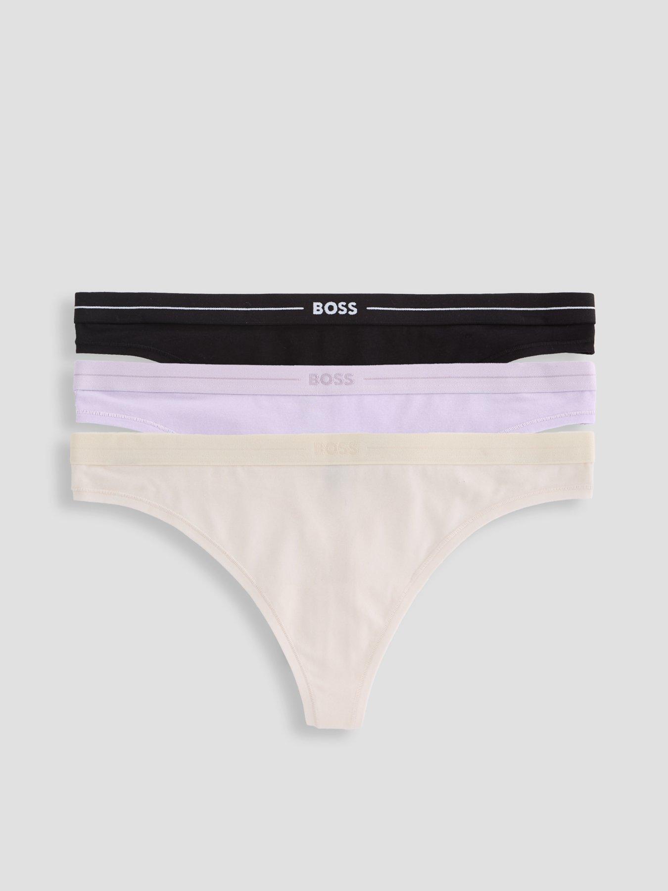 BOSS 3 Pack Thong, Multi, Size L, Women