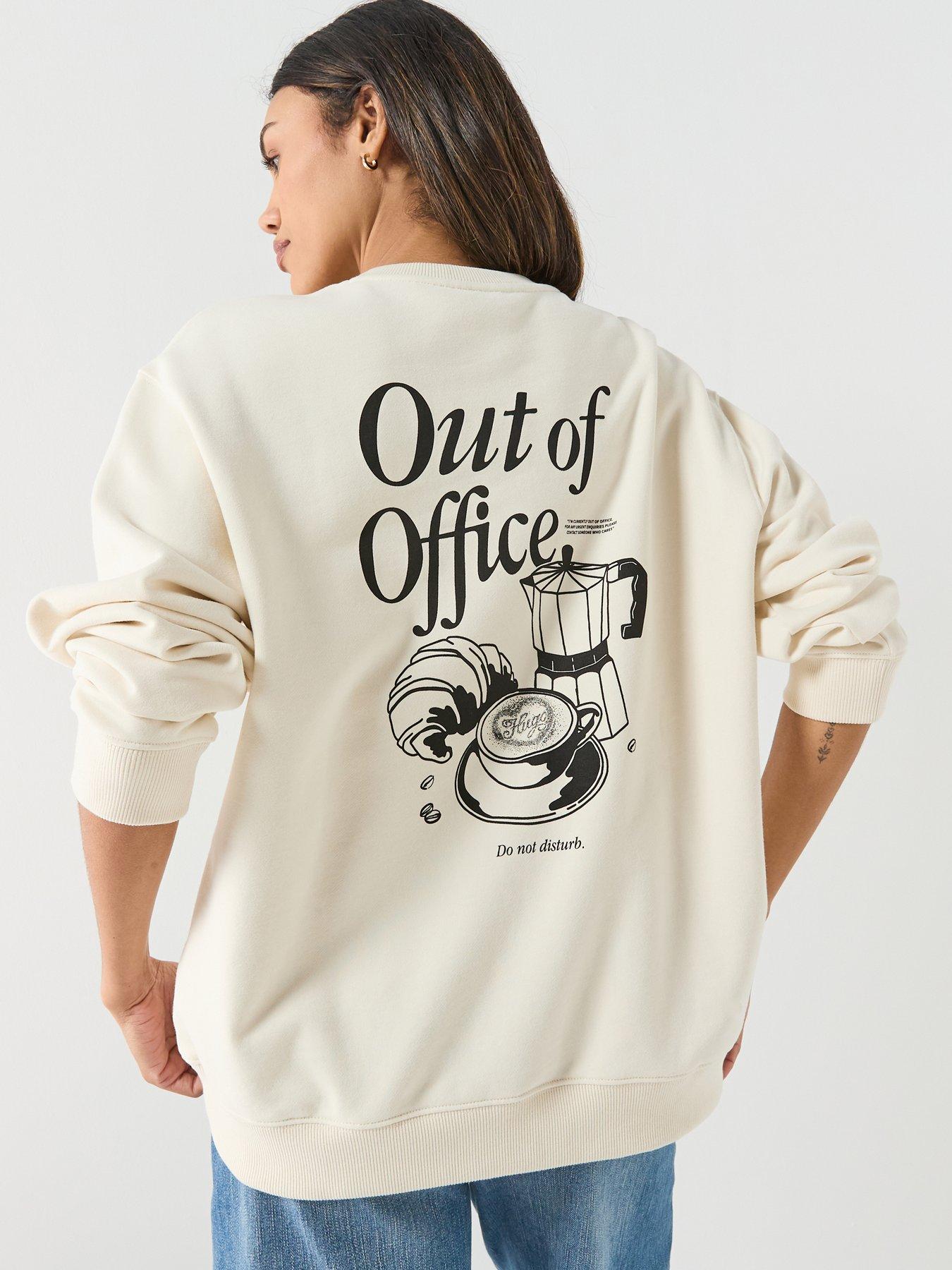 HUGO Out Of Office Crew Neck Jumper - Beige
