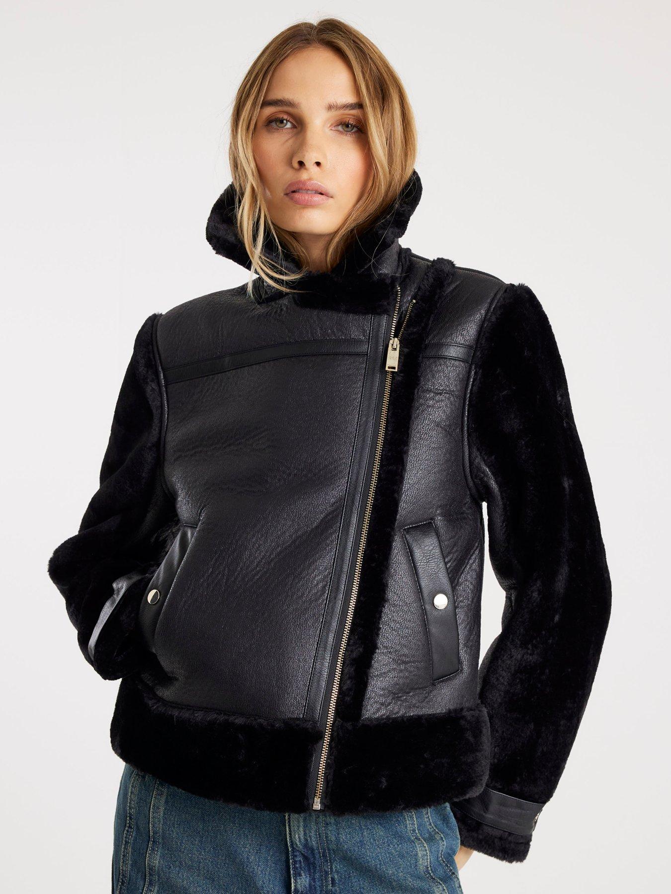 River Island Boxy Aviator Jacket - Black