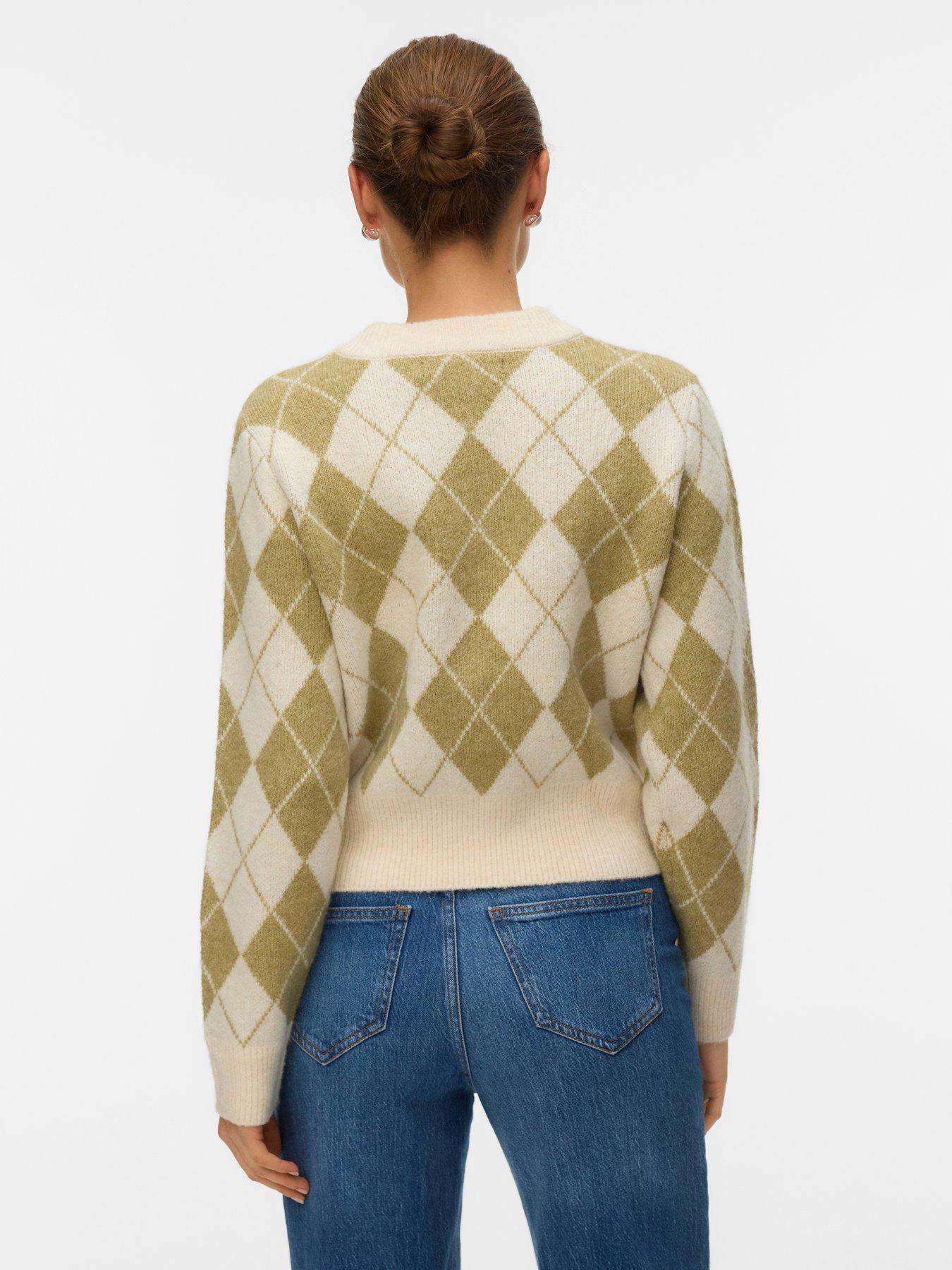 Vero Moda Halo Long Sleeve O-neck Argyle Cardigan Pink Very