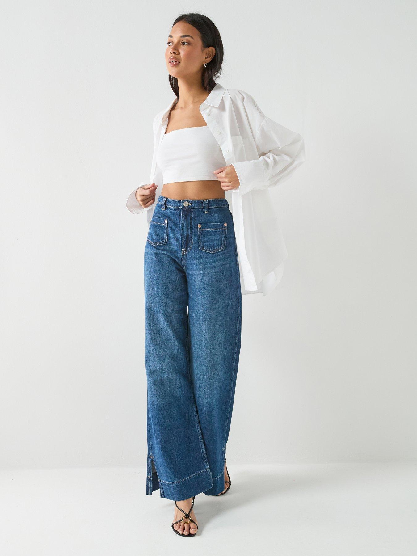 Image 3 of 6 of BOSS Marlene Flare Jeans - Navy