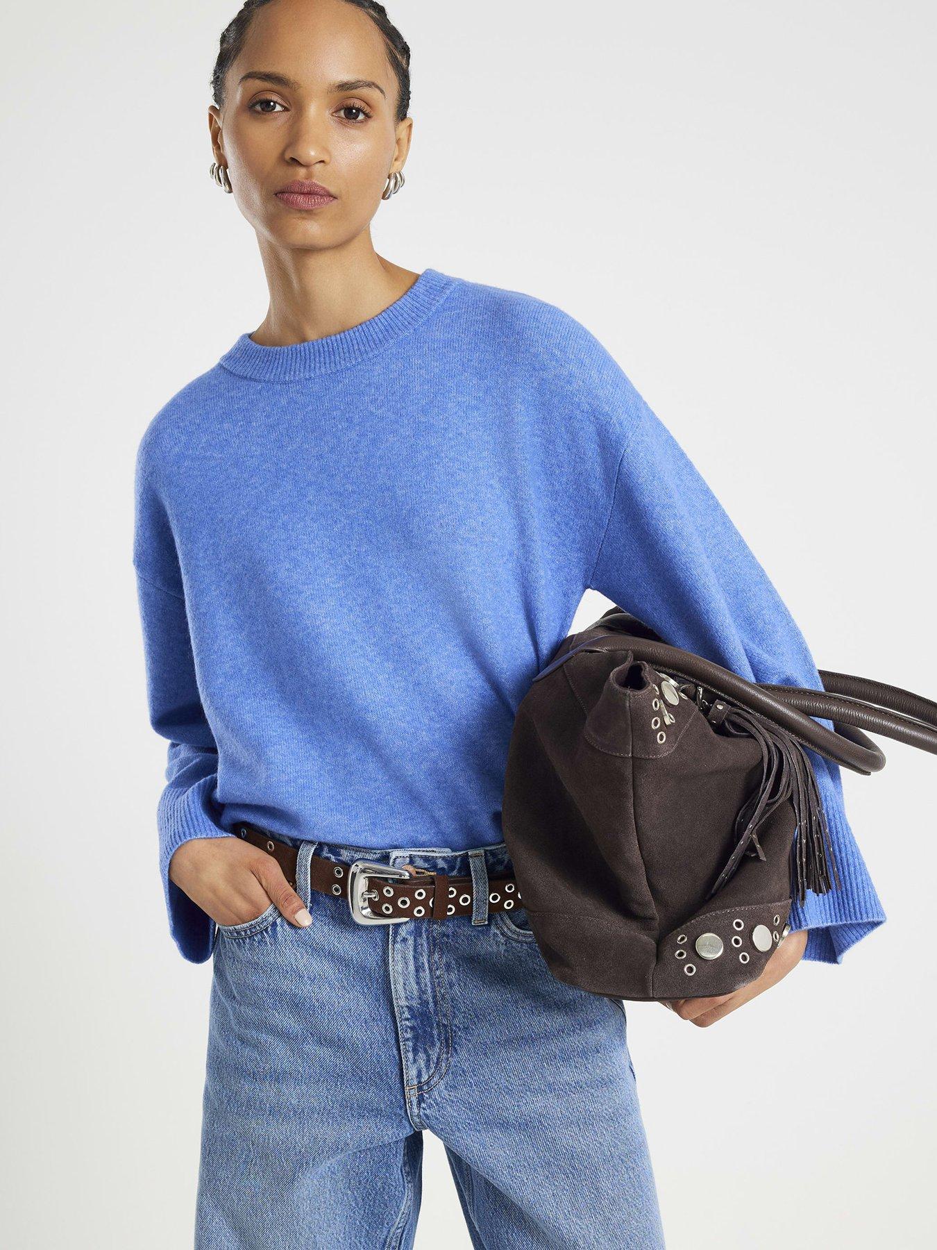 River Island Crew Jumper - Blue