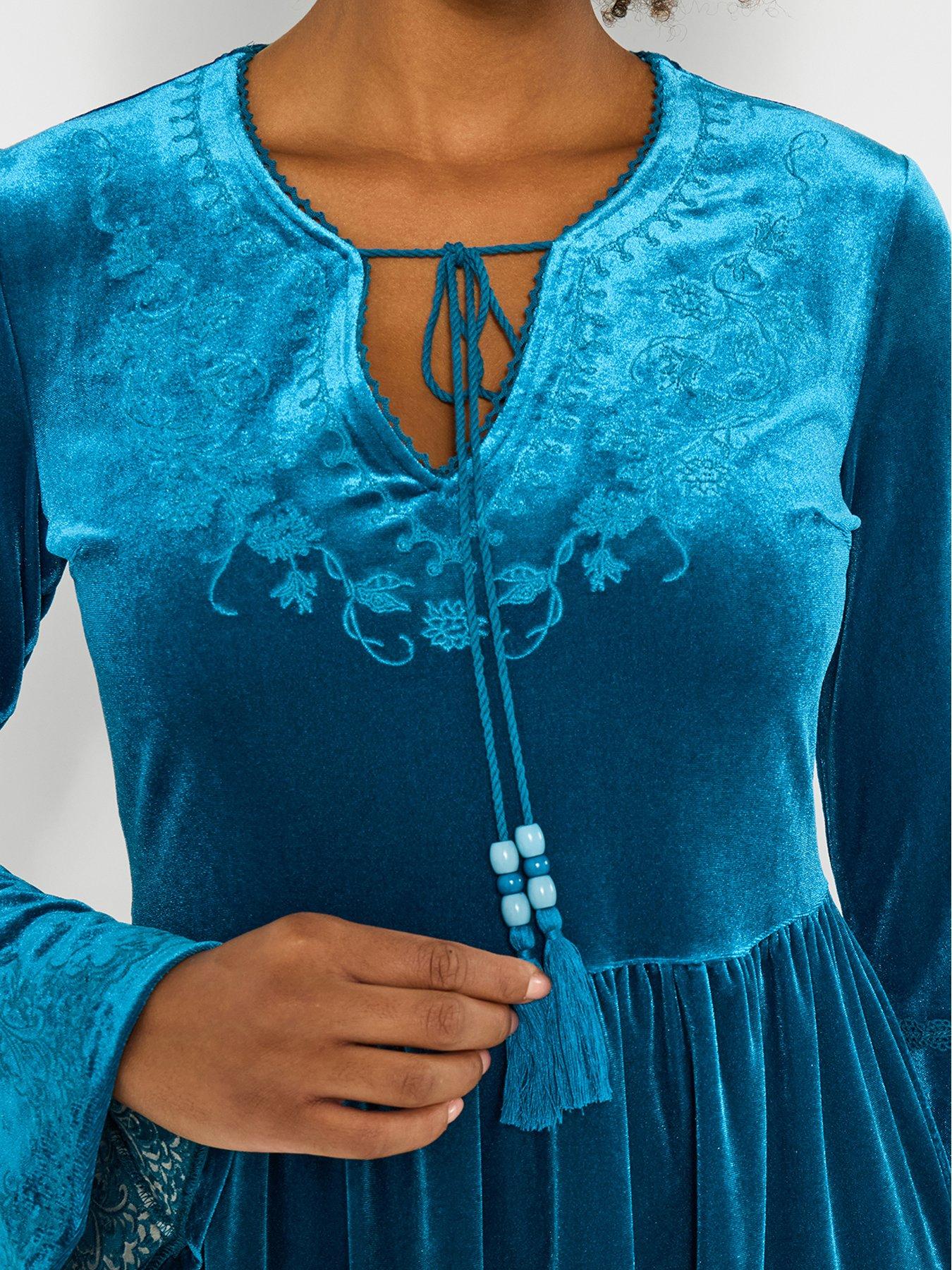 Joe Browns Bright And Beautiful Velvet Tunic Top - Blue | Very