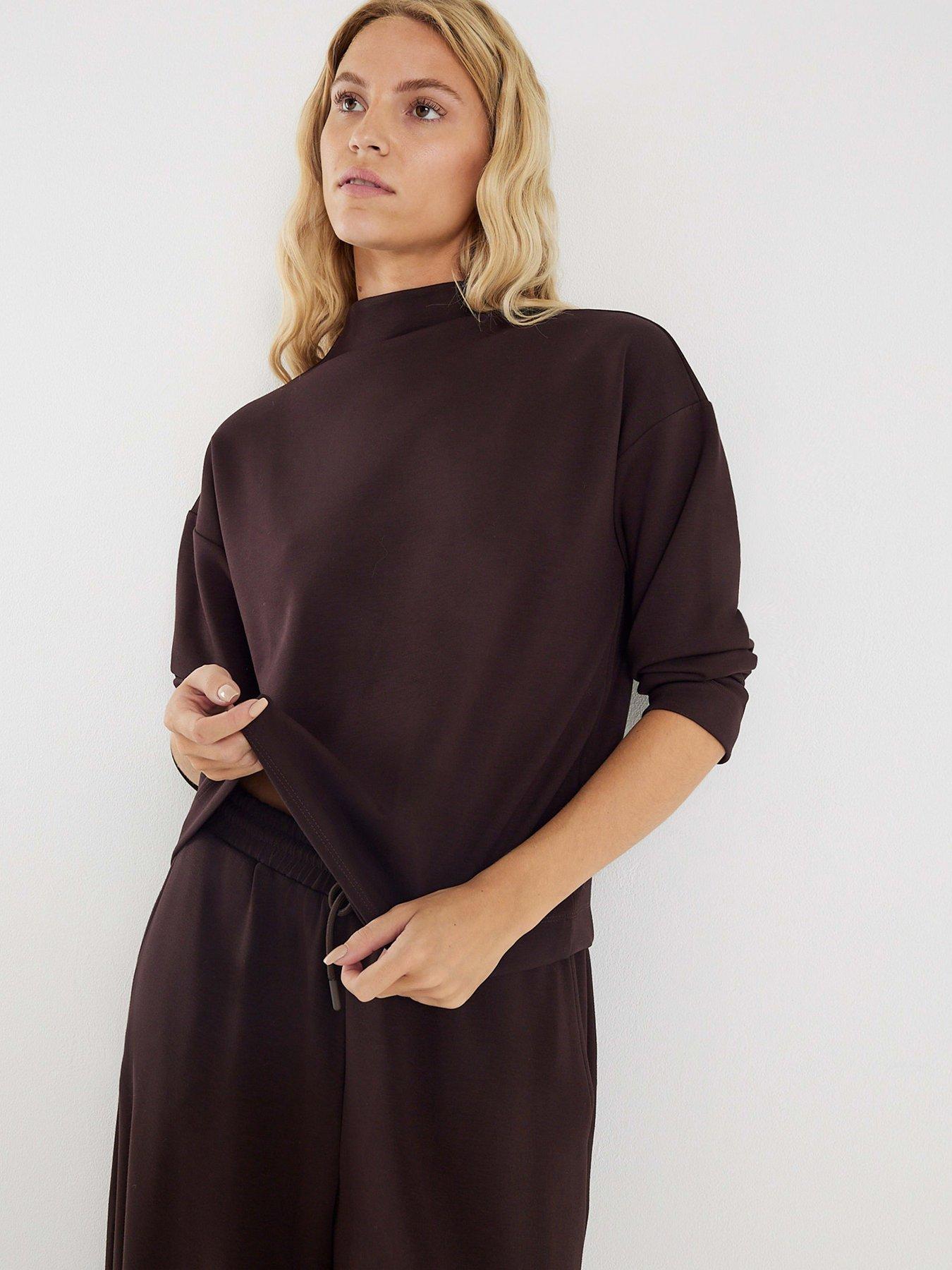 River Island Long Sleeve Premium Long Sleeve Top - Brown