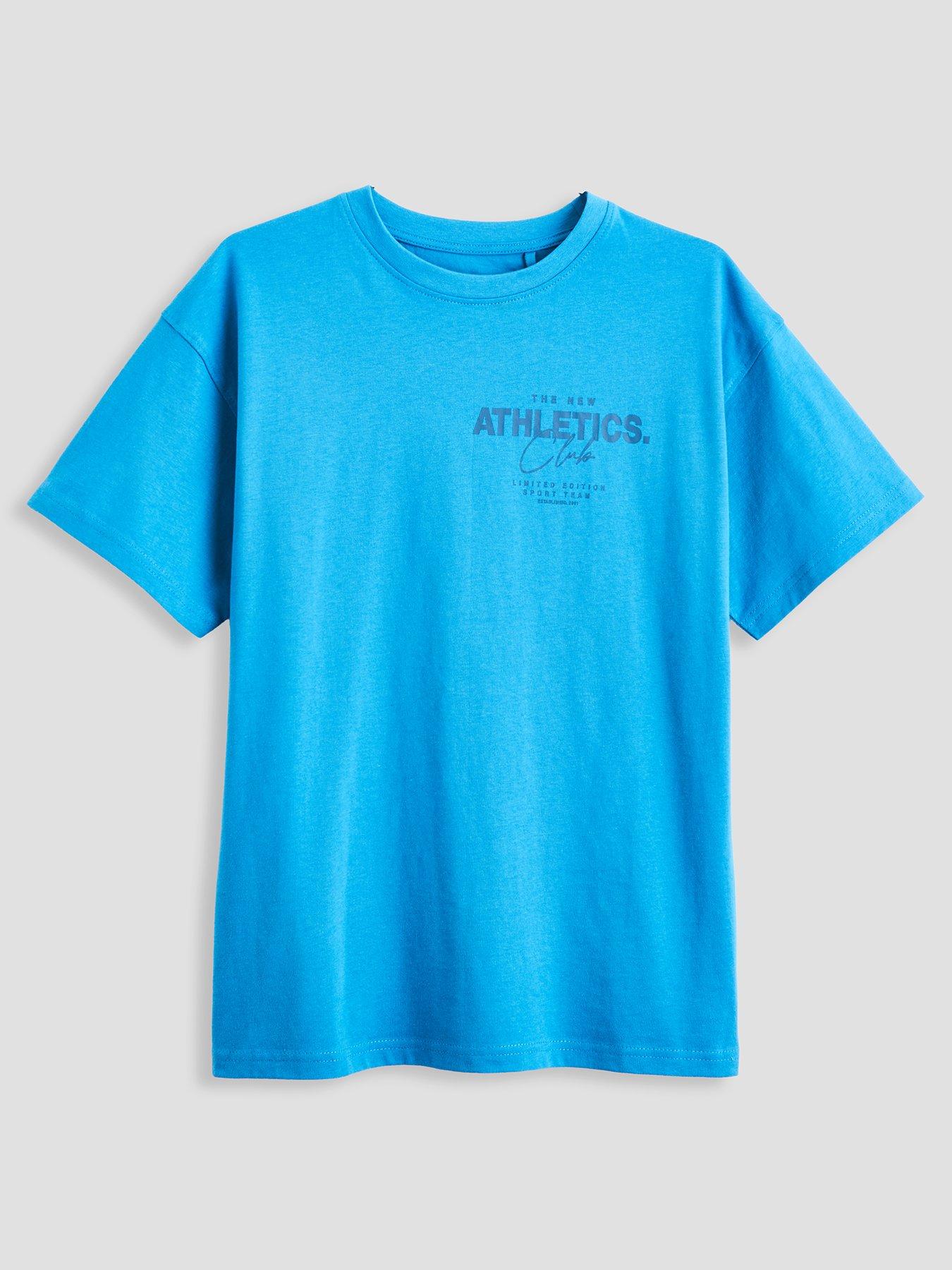 The Very Collection: Boys Athletic Sport Short Sleeve T-Shirt - Blue