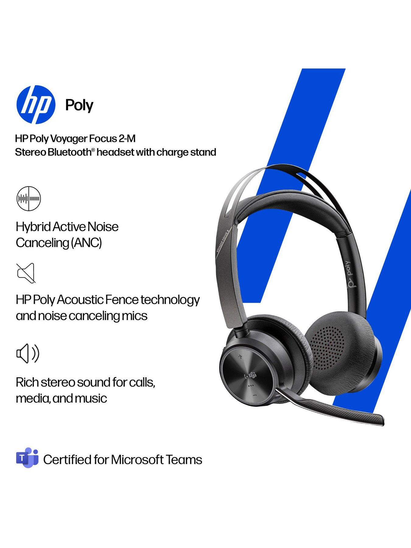 Image 2 of 7 of Poly Voyager Focus 2-M USB-C-C Headset USB-C/A Adapter Charging Stand WW