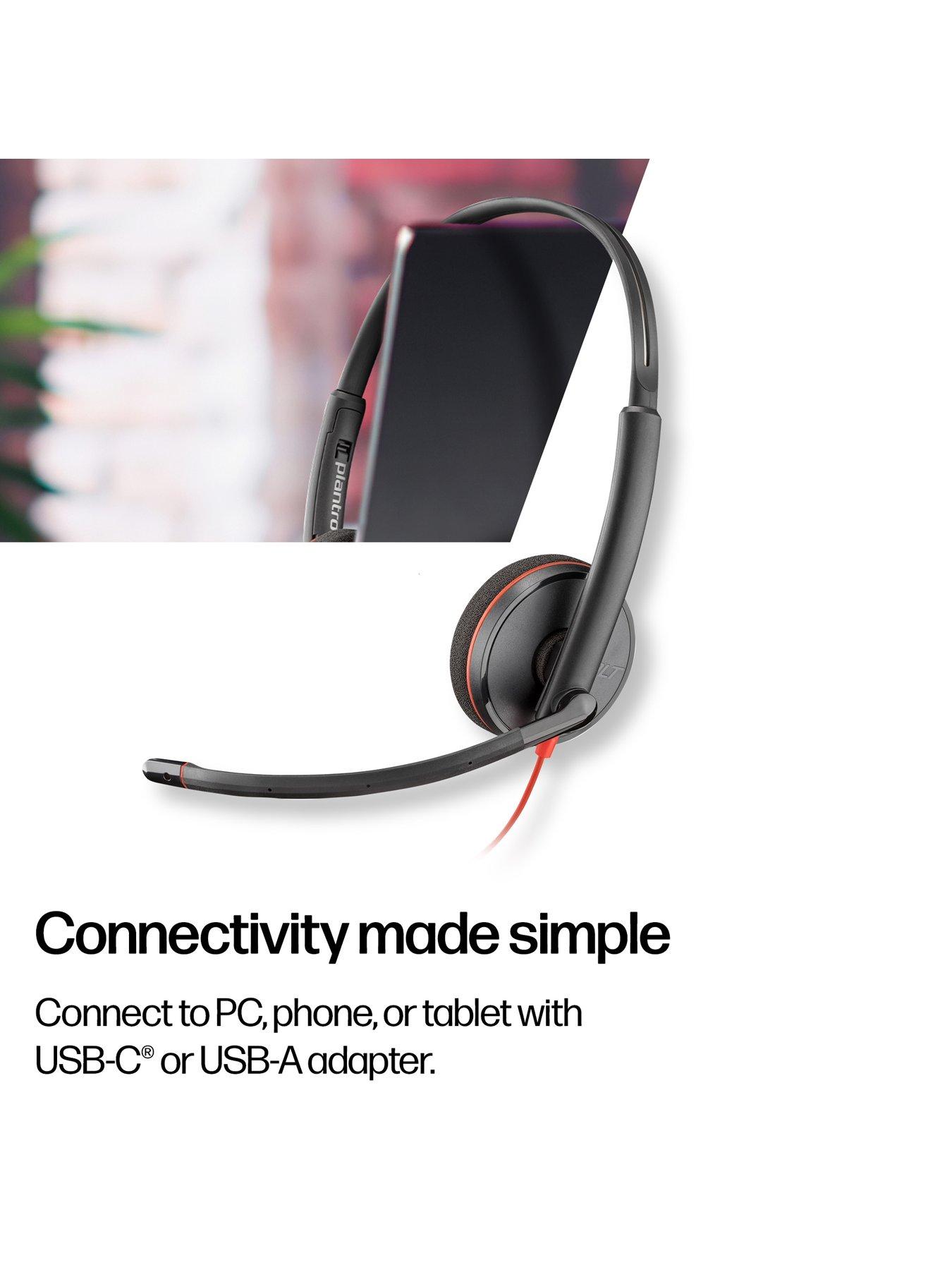 Image 5 of 7 of Poly Blackwire 3220 Stereo USB-C Headset +USB-C/A Adapter
