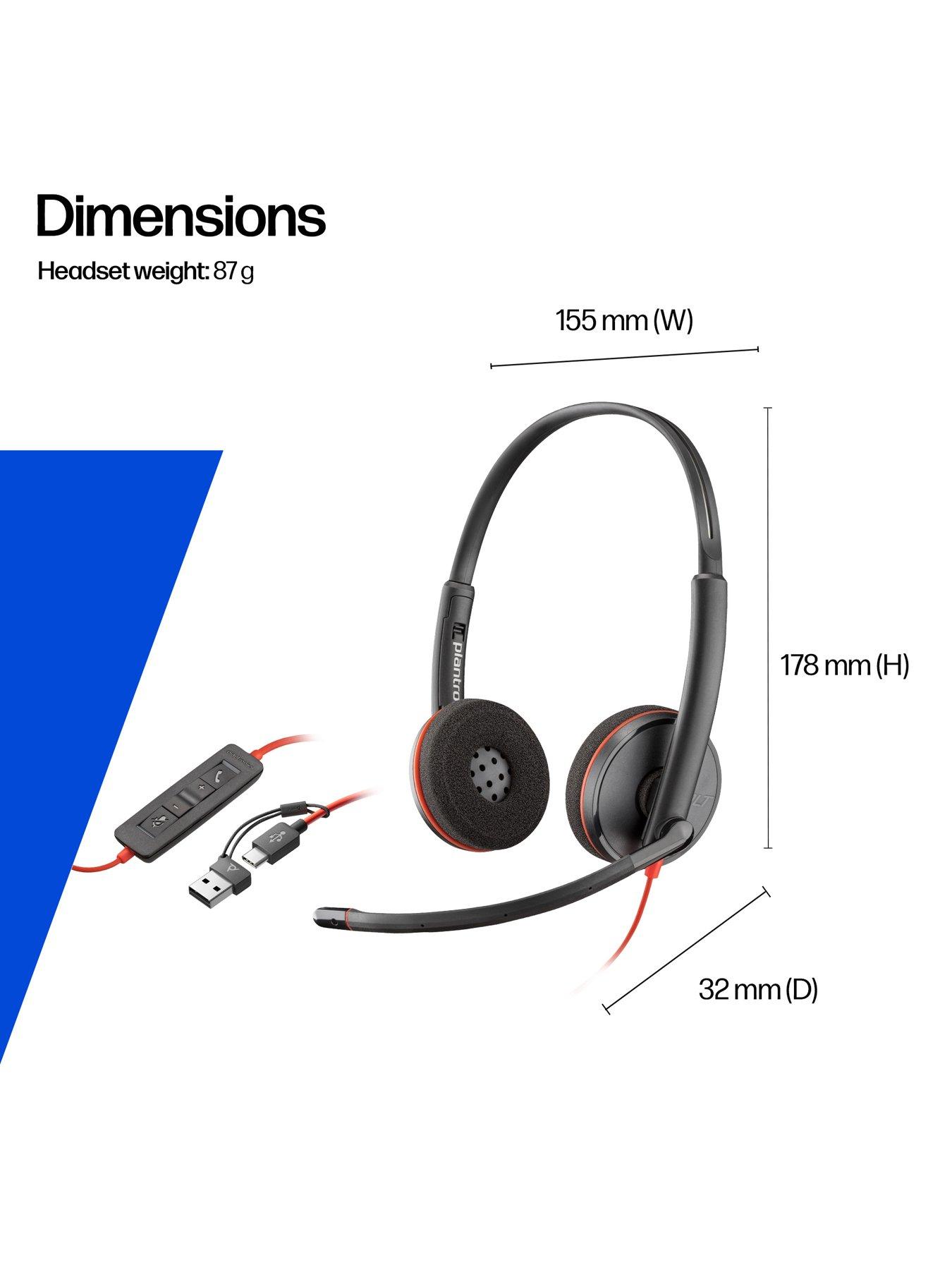 Image 6 of 7 of Poly Blackwire 3220 Stereo USB-C Headset +USB-C/A Adapter