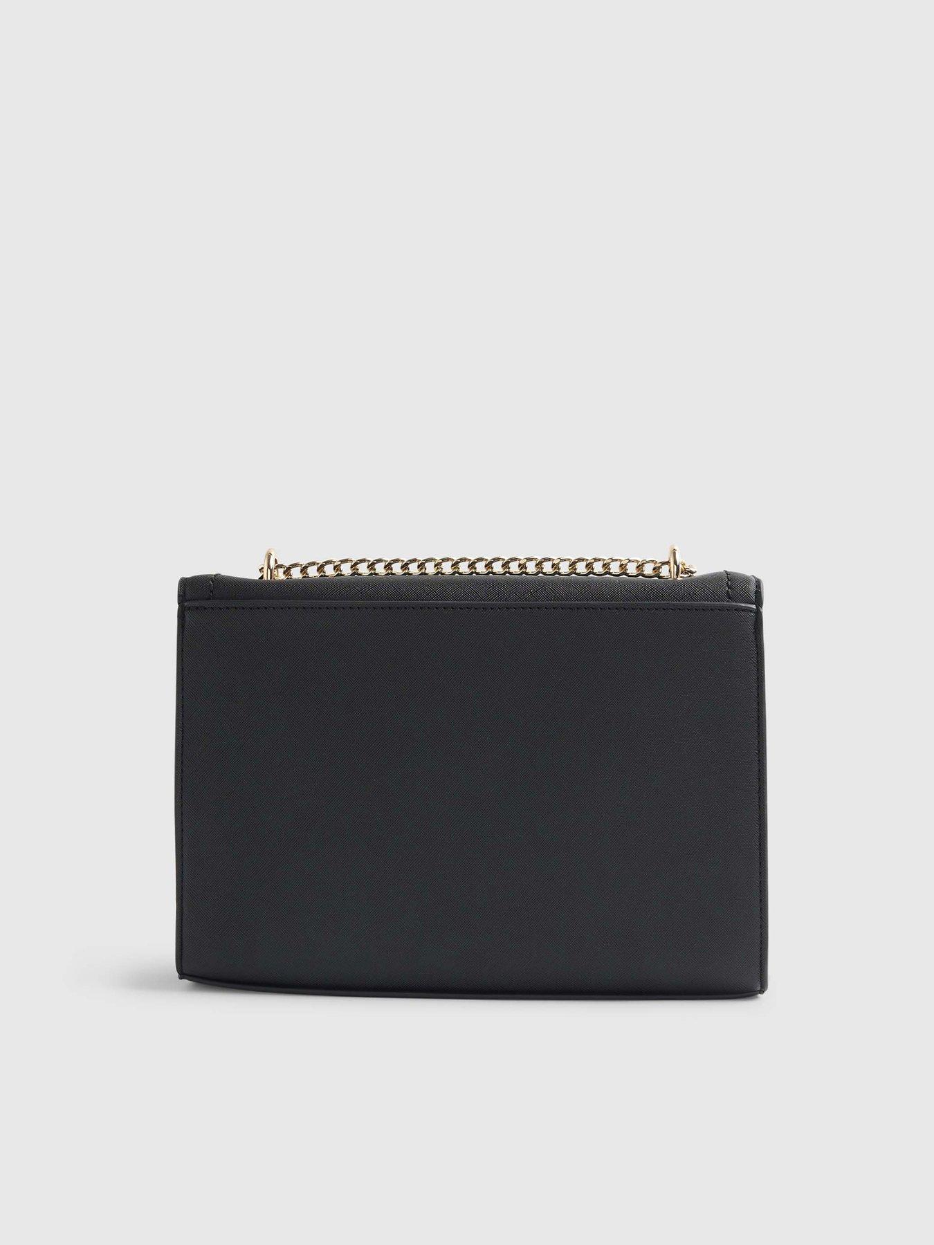 Image 3 of 6 of River Island Black Monogram Pocket Front Shoulder Bag