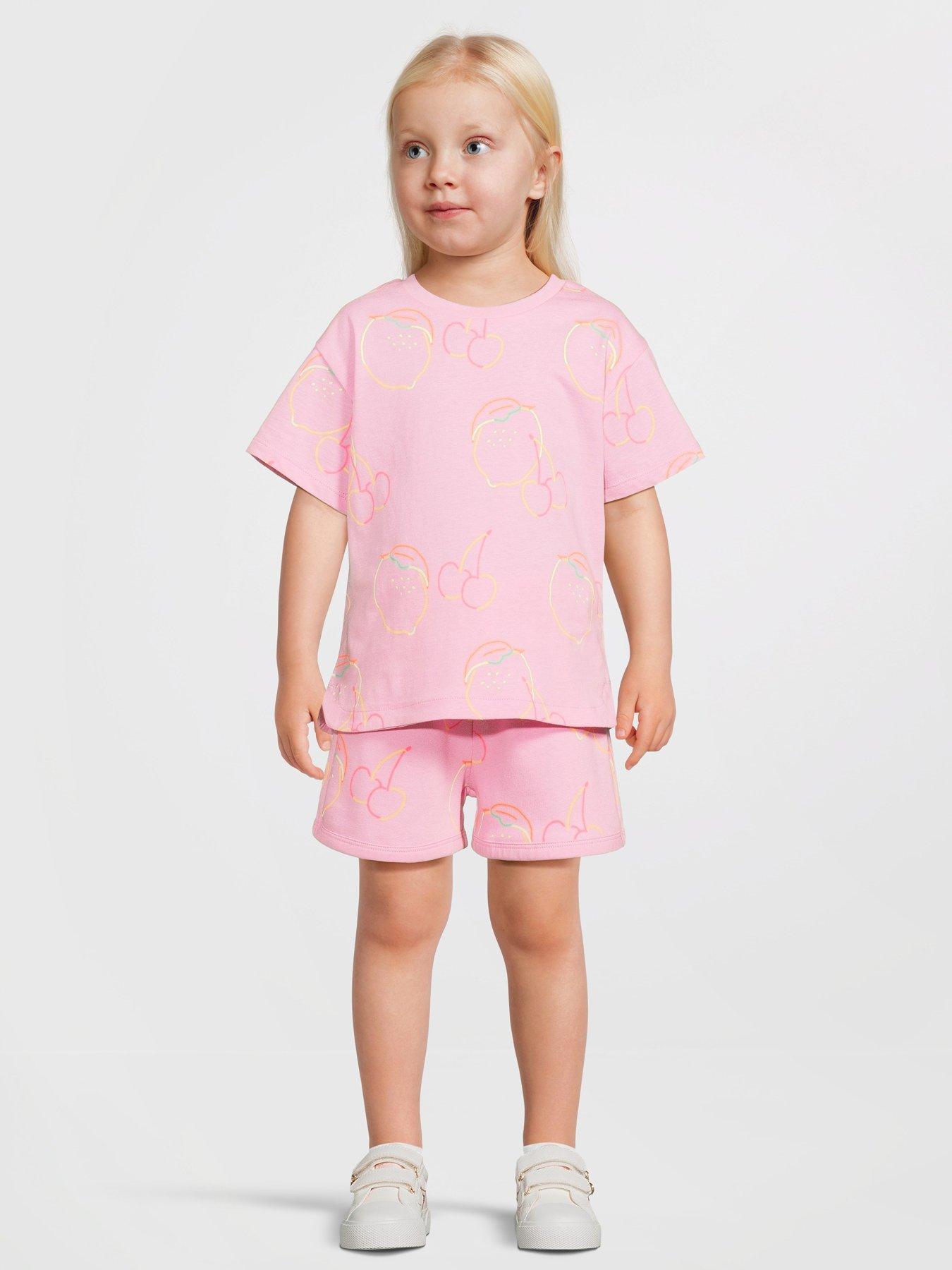 Image 1 of 5 of The Very Collection Girls T-Shirt And Short Set - Fruit Print