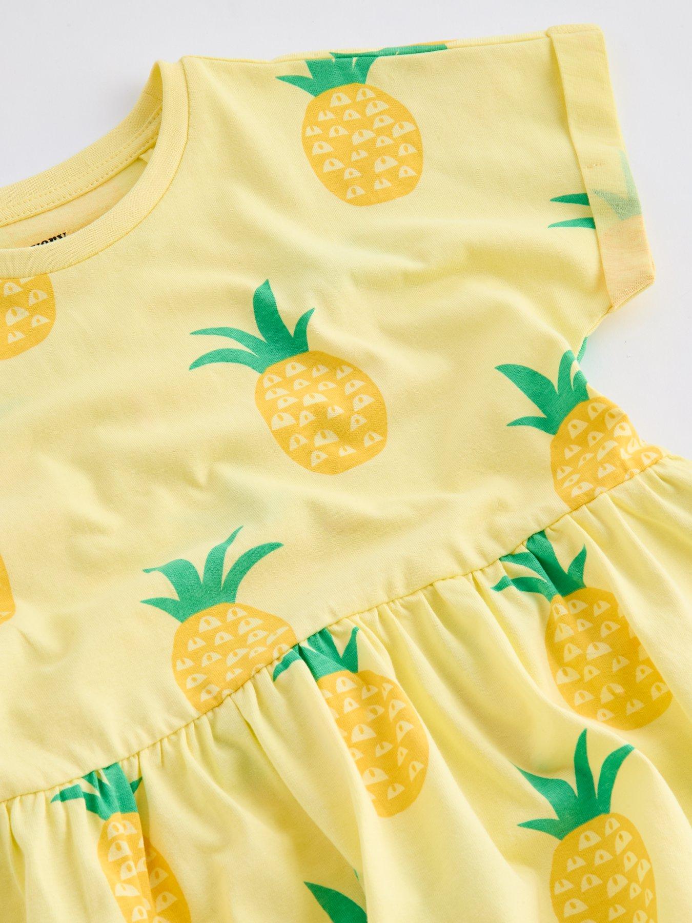 Image 4 of 5 of The Very Collection Girls 2 Pack Jersey Dresses - Pineapple Print