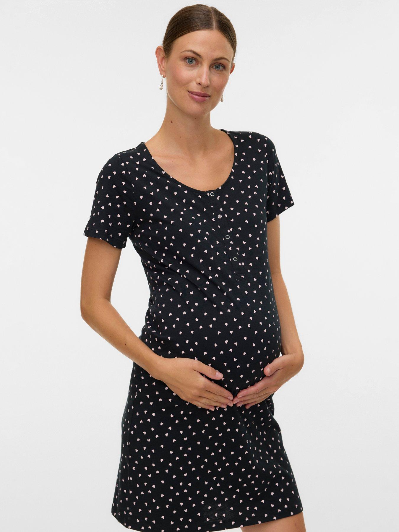 Mamalicious Maternity Nursing Nightdress - Black