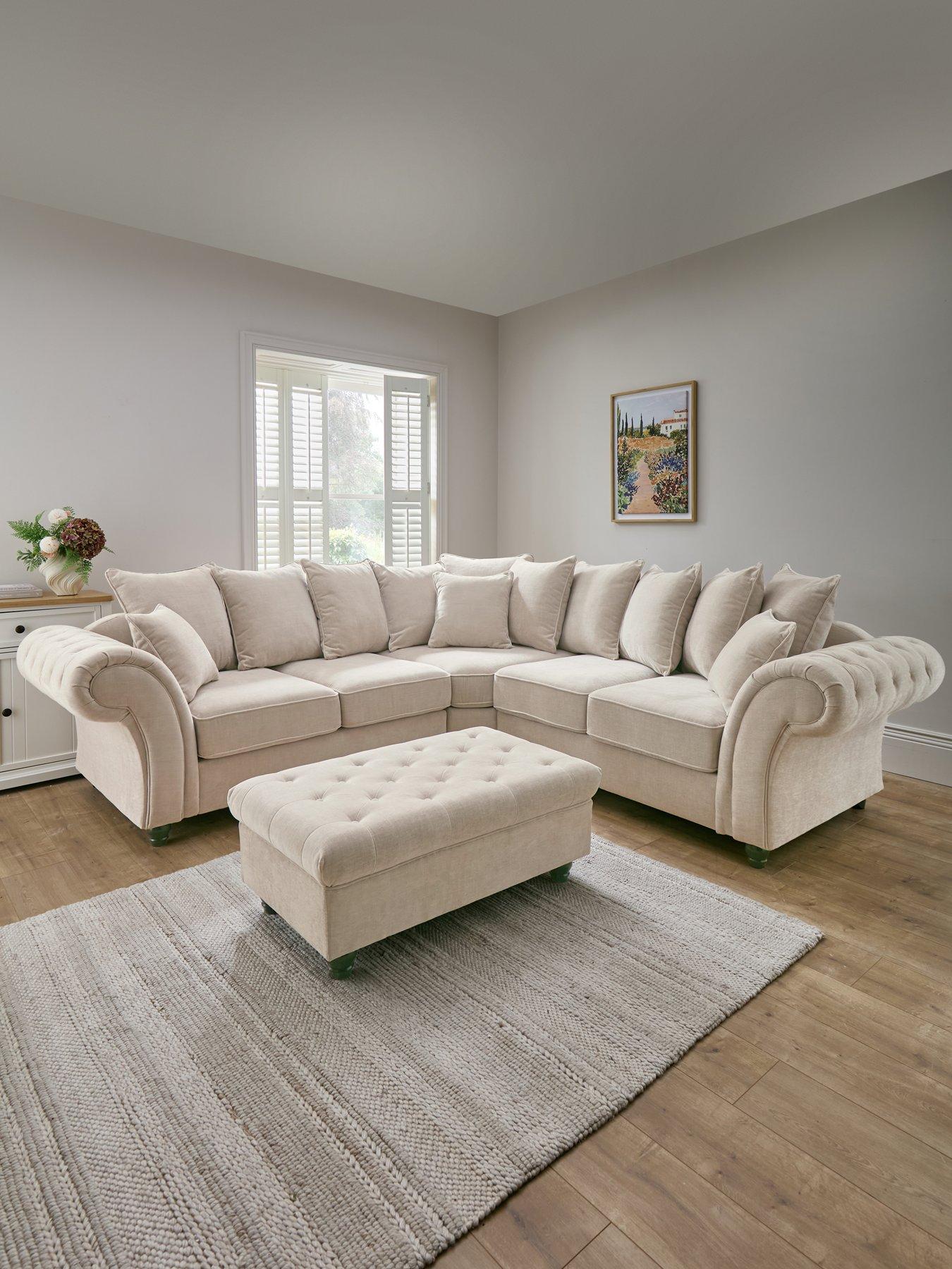The Very Collection Windsor Fabric Scatter Back Corner Group + Footstool Set (Buy  &  SAVE!) - FSC® Certified