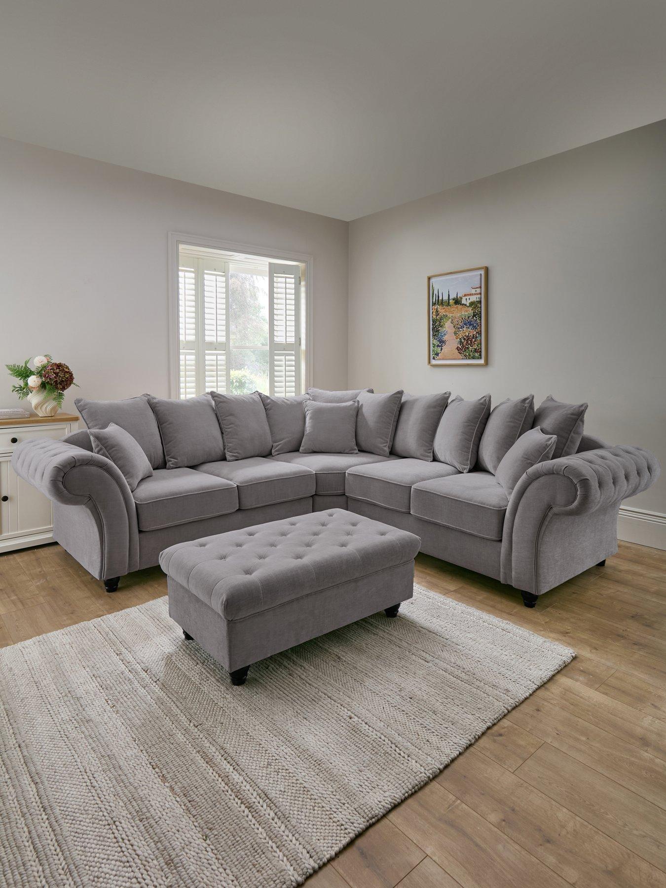 The Very Collection Windsor Fabric Scatter Back Corner Group + Footstool Set (Buy  &  SAVE!) - FSC® Certified