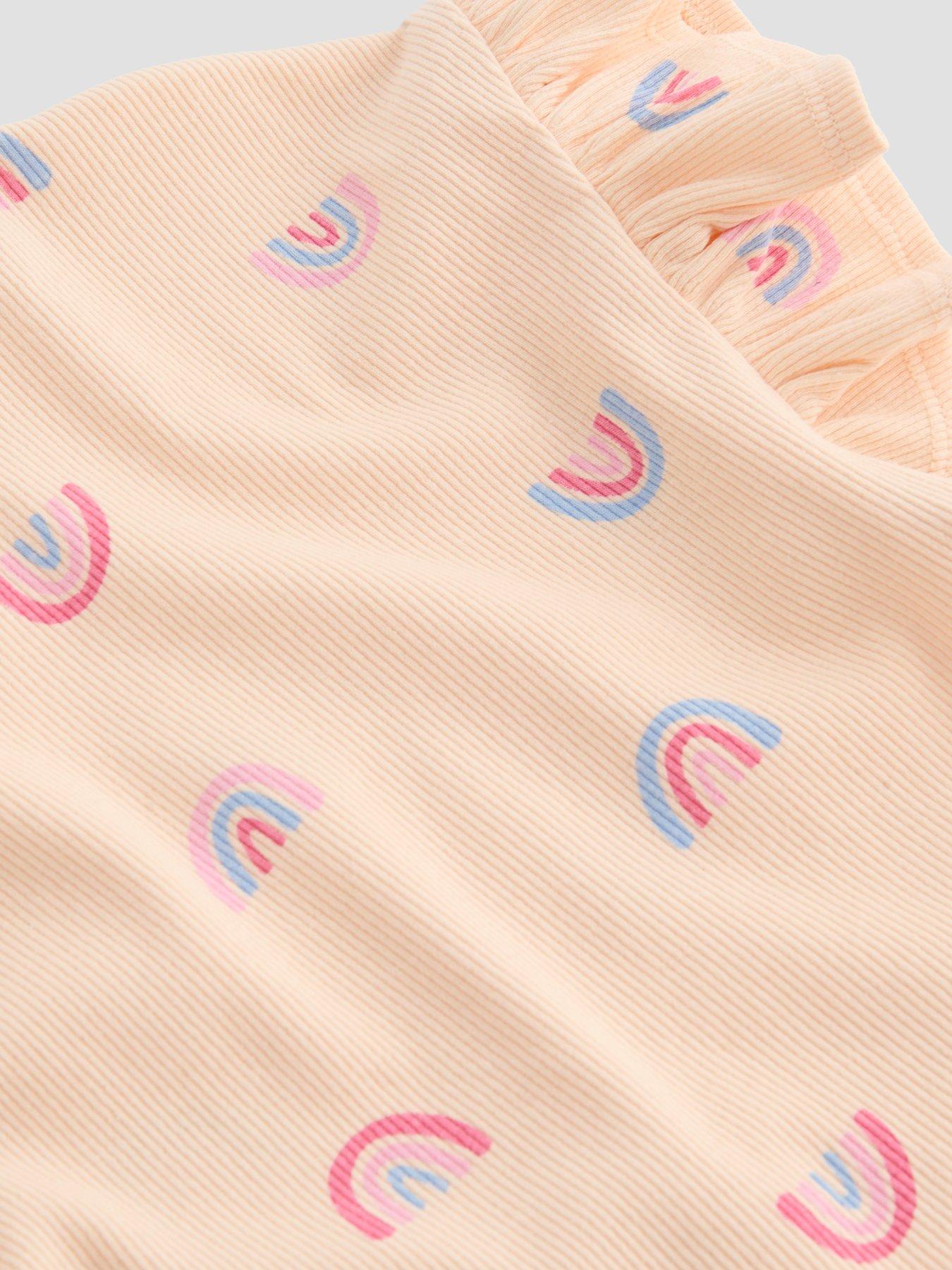 Image 6 of 6 of The Very Collection Rainbow Print 3 Pack Jersey Shortie Pyjama - Orange