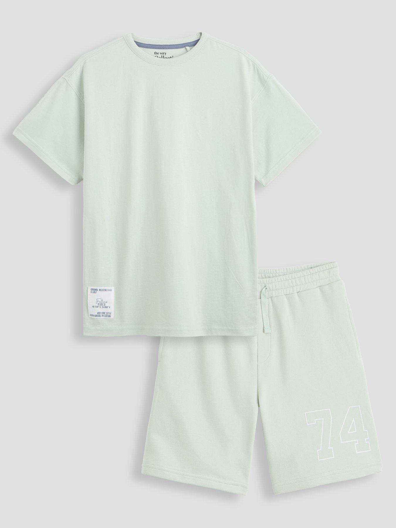 The Very Collection Boys NYC Back Graphic T-Shirt  &  Short Set - Green
