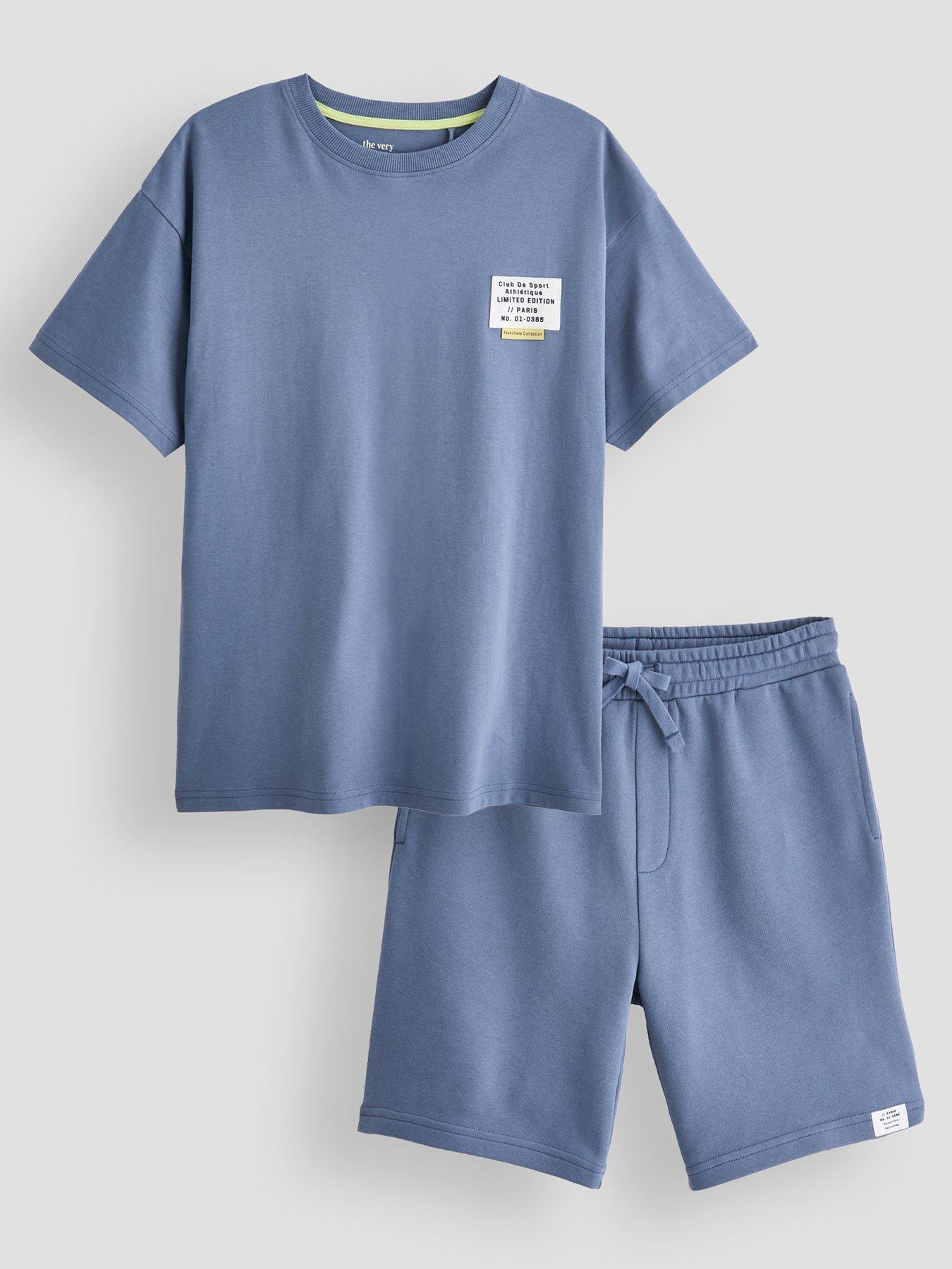 The Very Collection Boys Label Detail Short Set - Blue