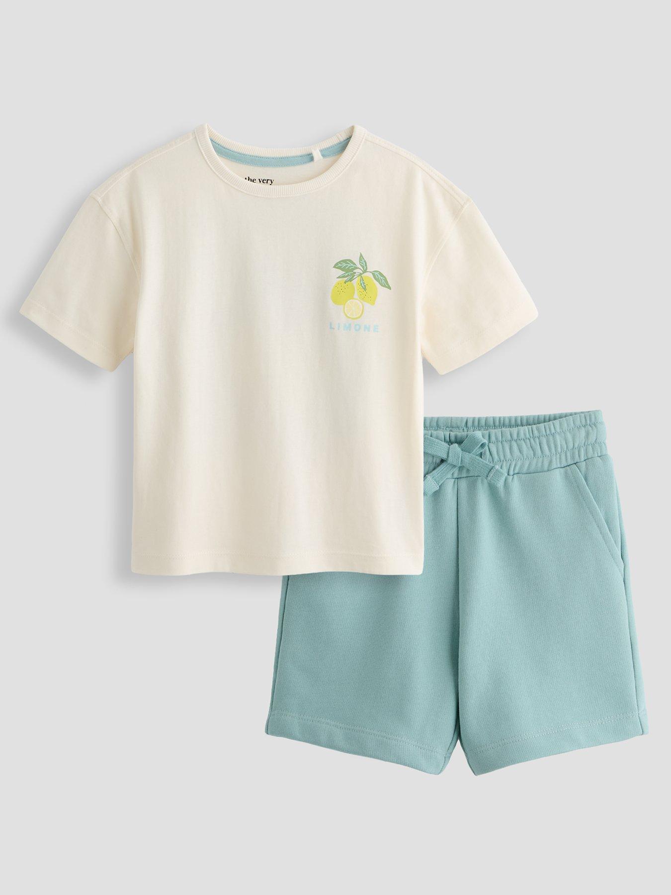 Image 2 of 5 of The Very Collection Boys Lemon Graphic T-shirt And Shorts Set - Multi
