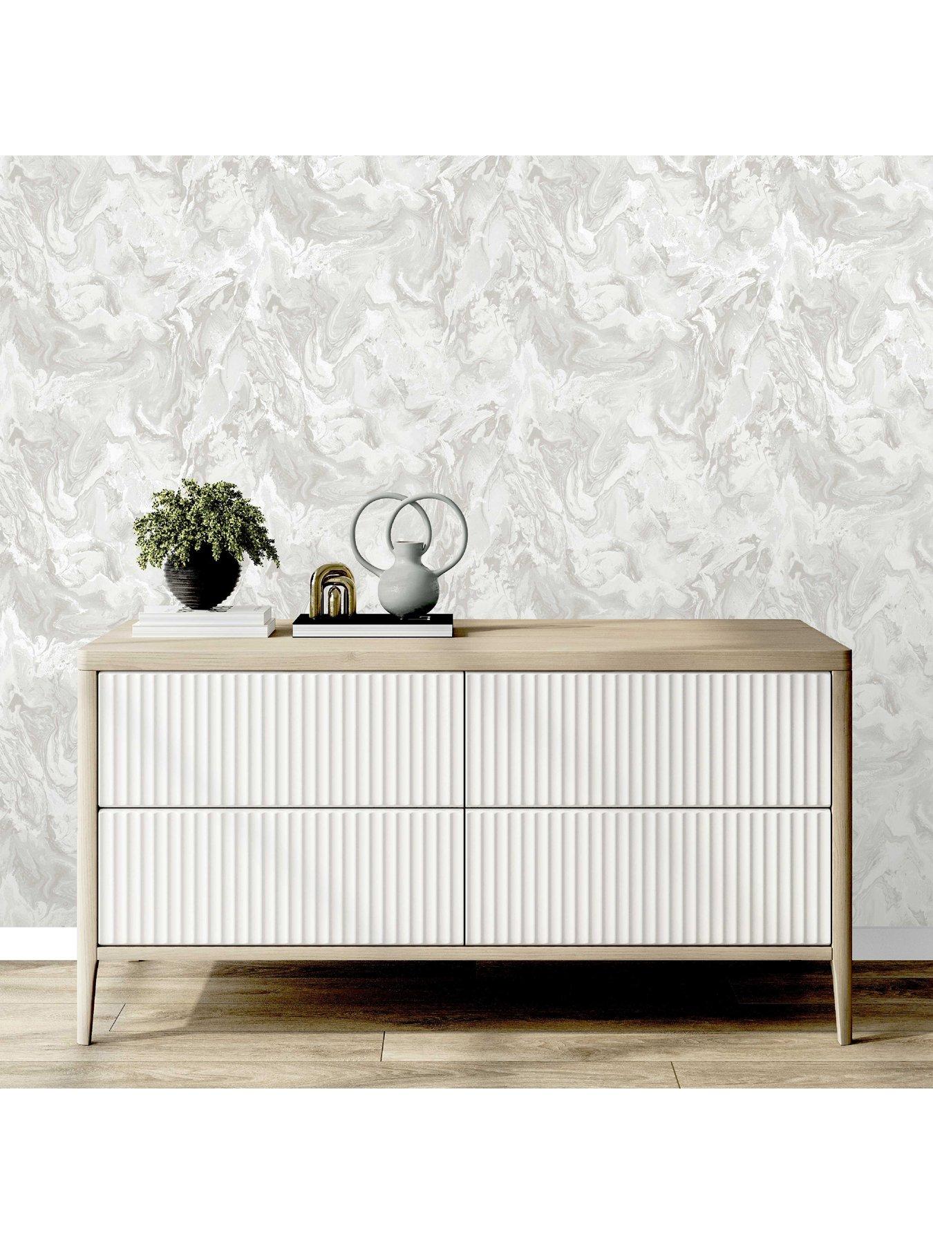 Image 2 of 4 of Fine Decor Metallic Marble Soft White