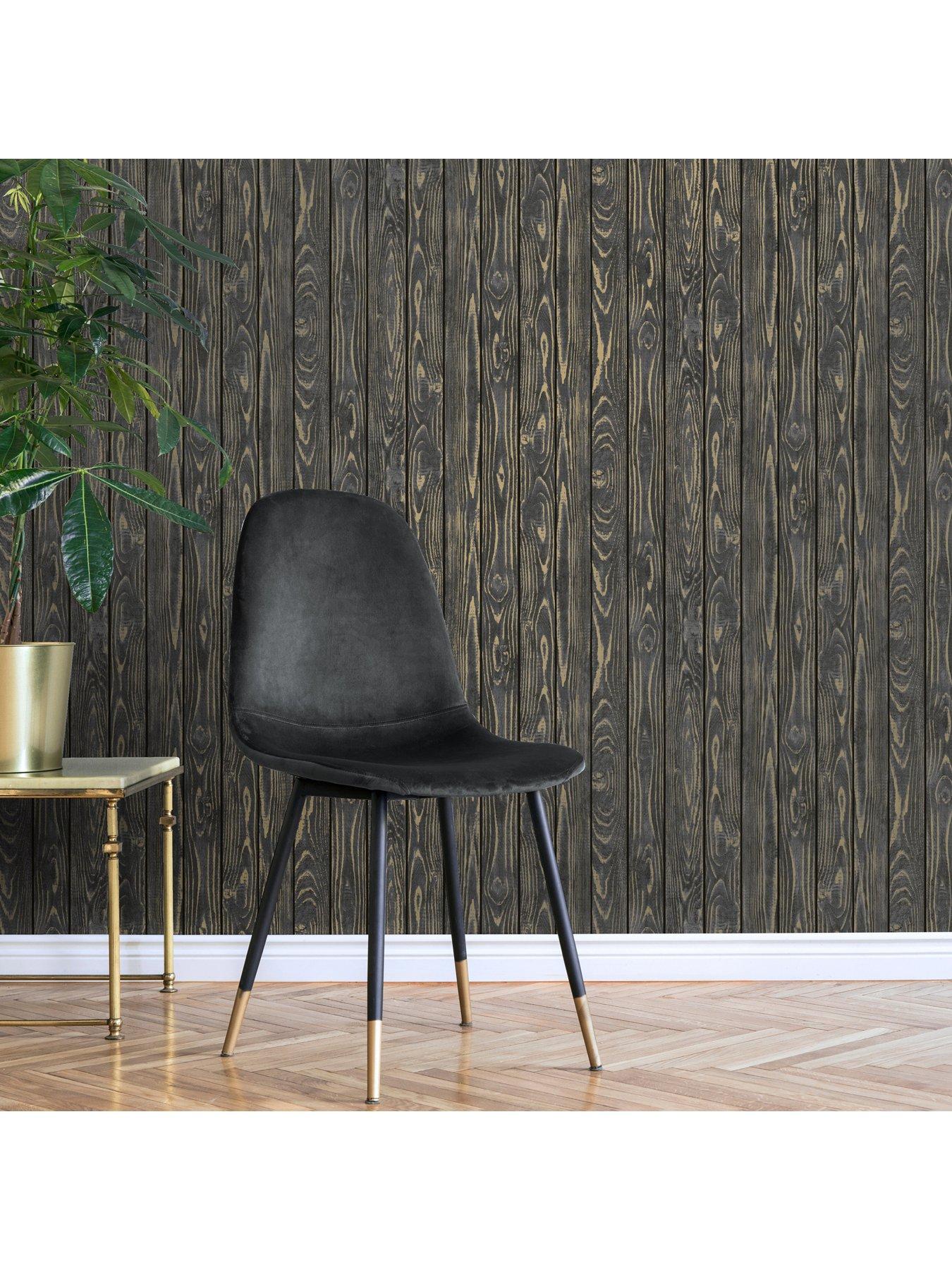 Image 3 of 5 of Fine Decor Metallic Wood Charcoal