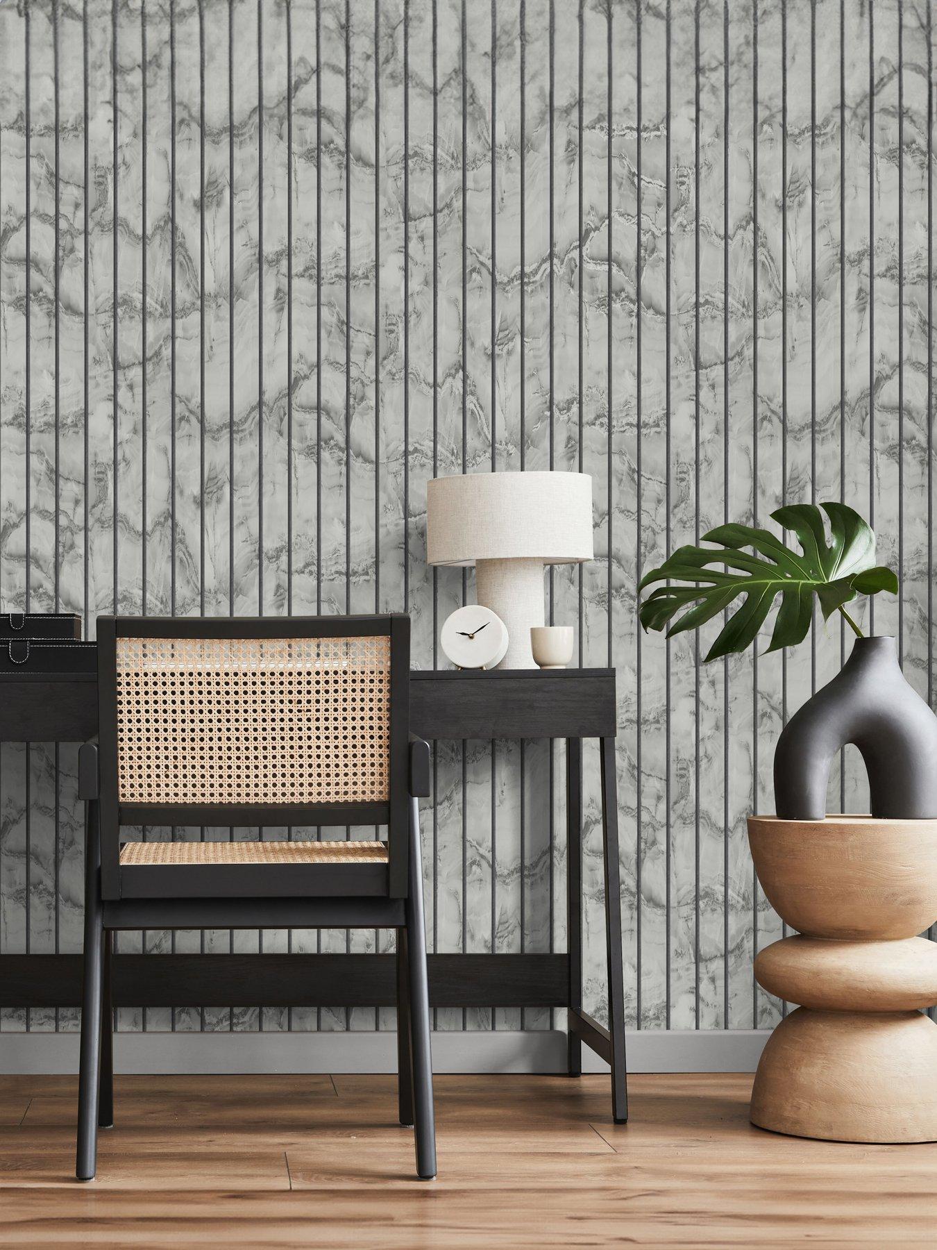 Fine Decor Marble Slat Panel Soft White