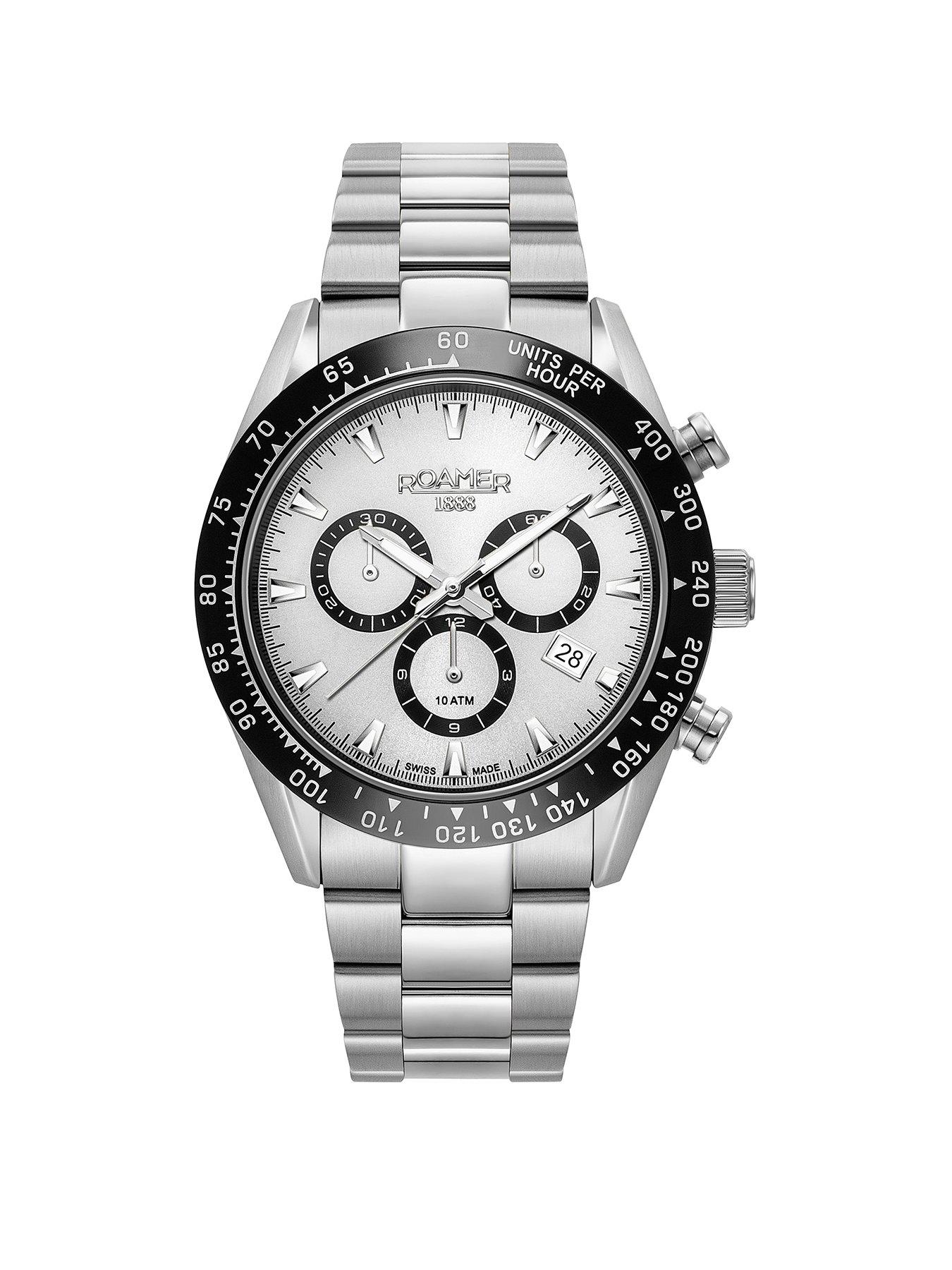 Roamer of Switzerland Roamer Swiss made Monza Stainless Steel Watch with White Dial
