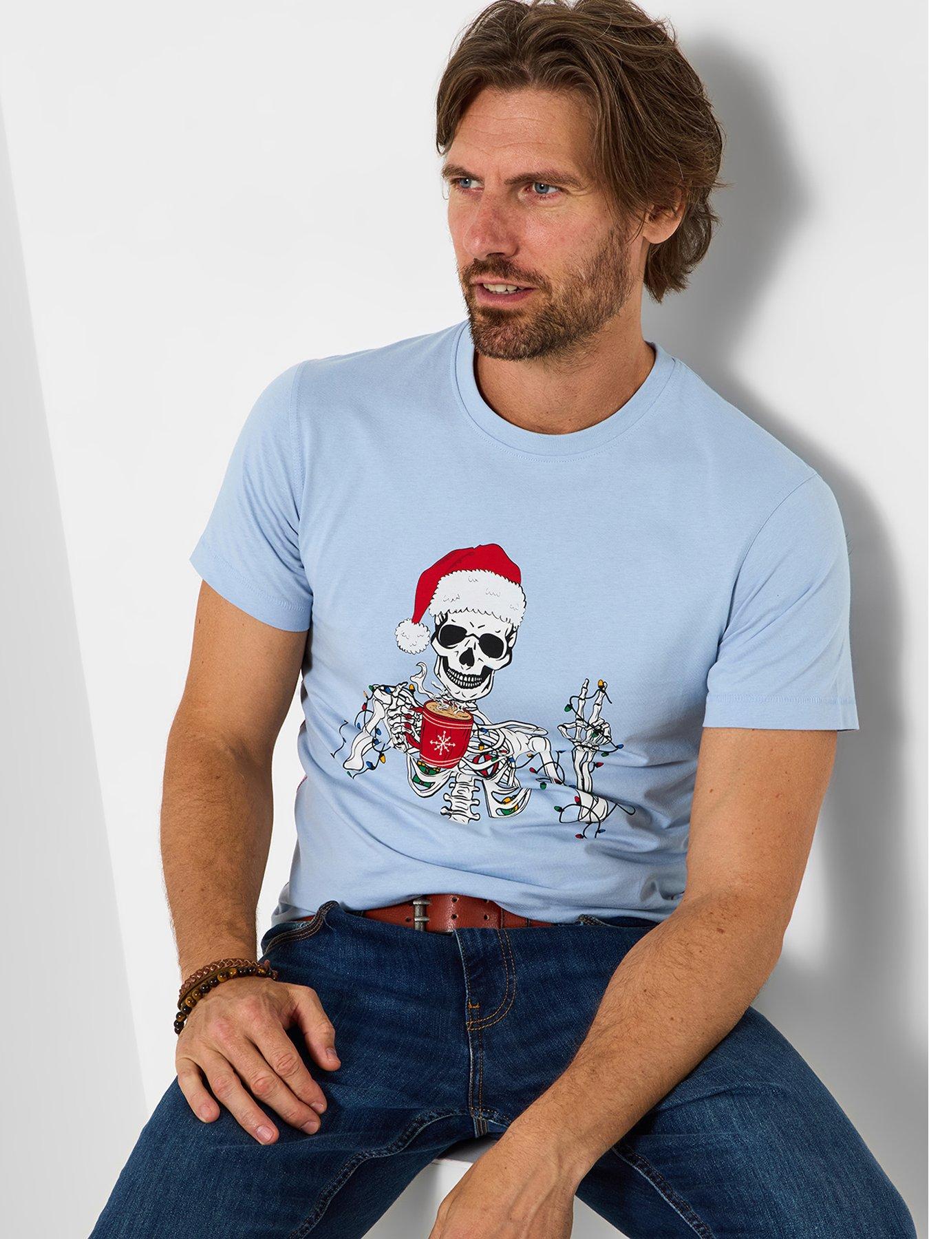 Joe Browns Party Hard Skeleton T-shirt - Blue