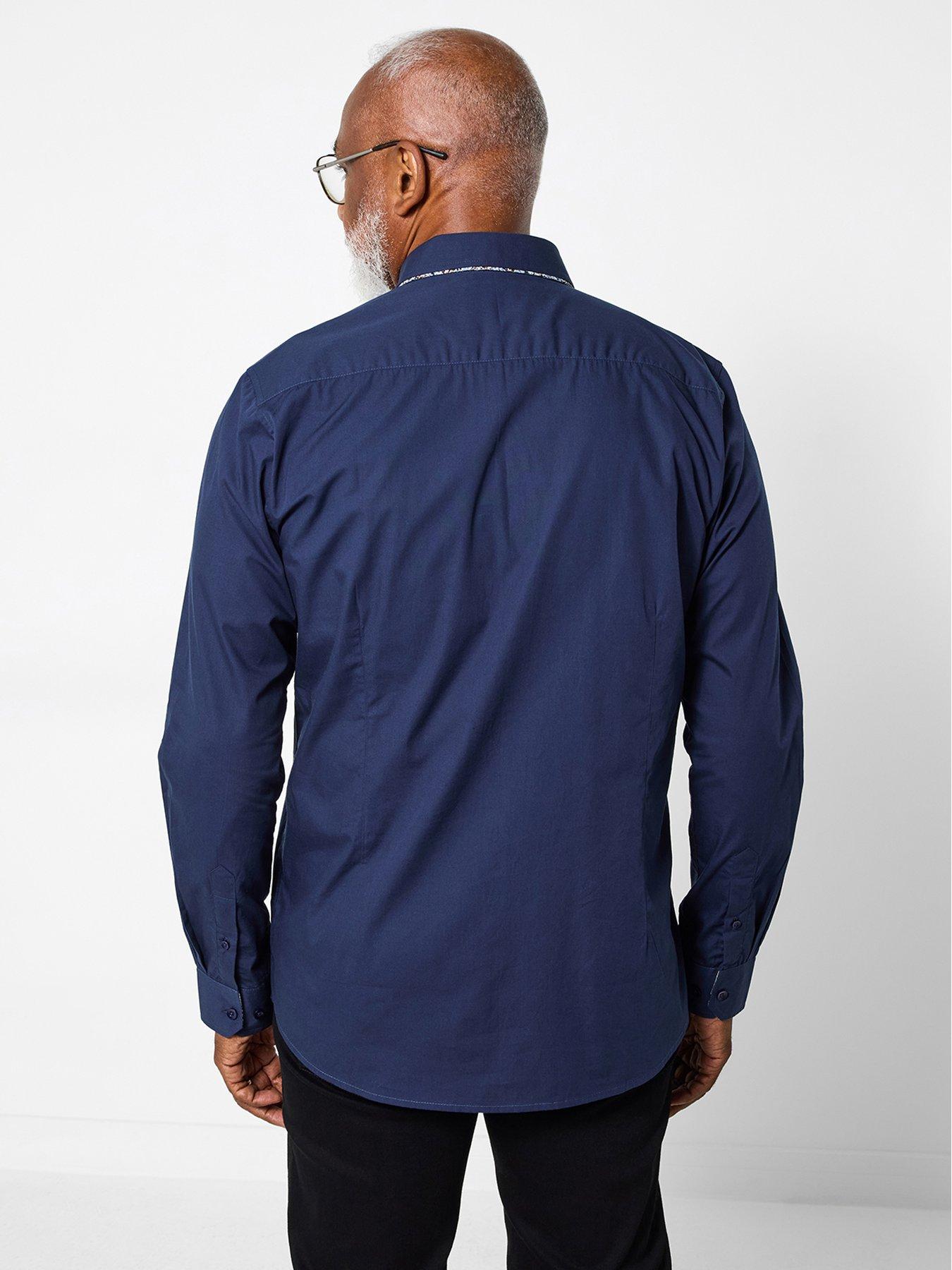 Image 3 of 7 of Joe Browns Deadly Dapper Double Collar Shirt - Navy