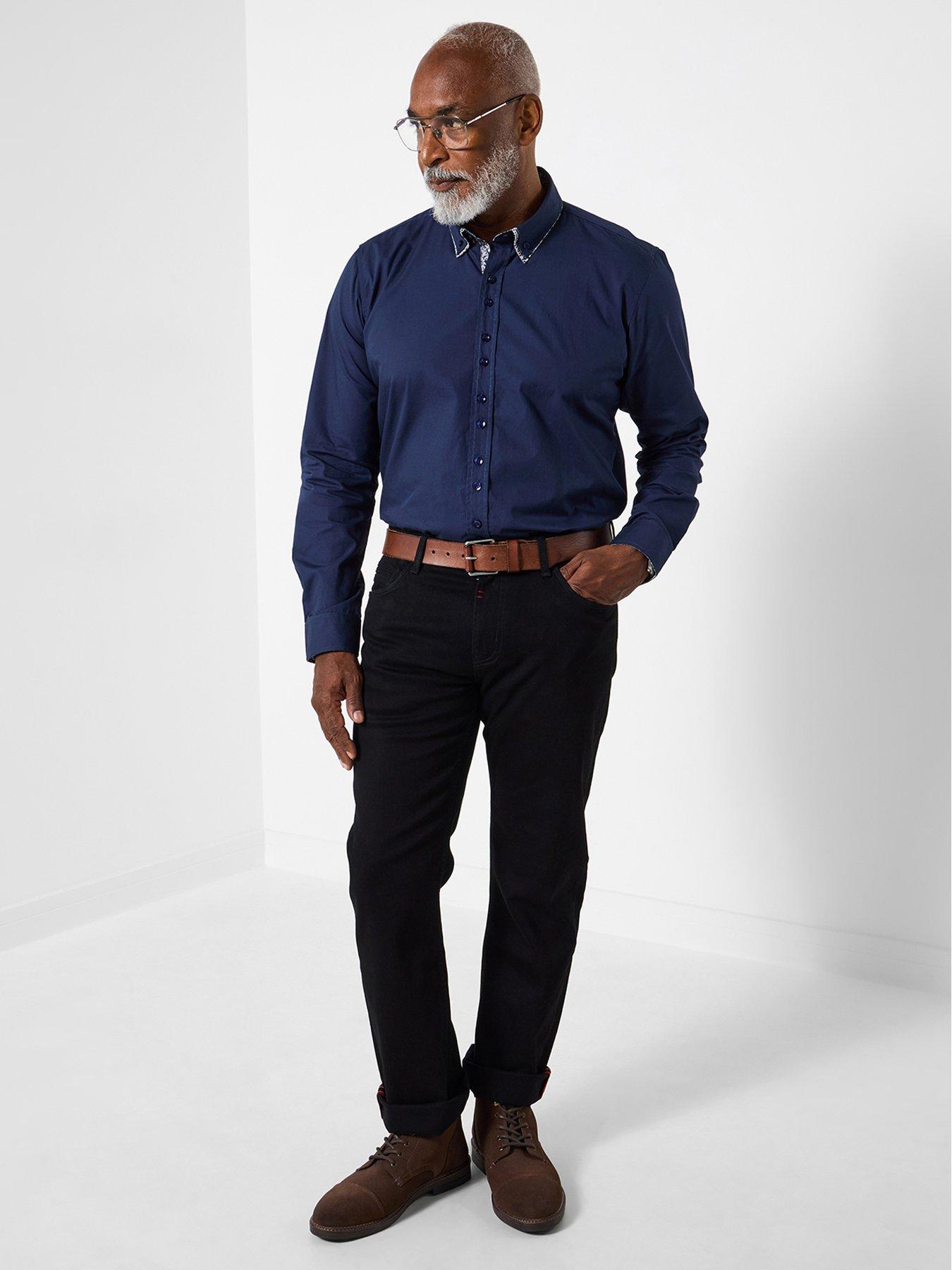 Image 4 of 7 of Joe Browns Deadly Dapper Double Collar Shirt - Navy