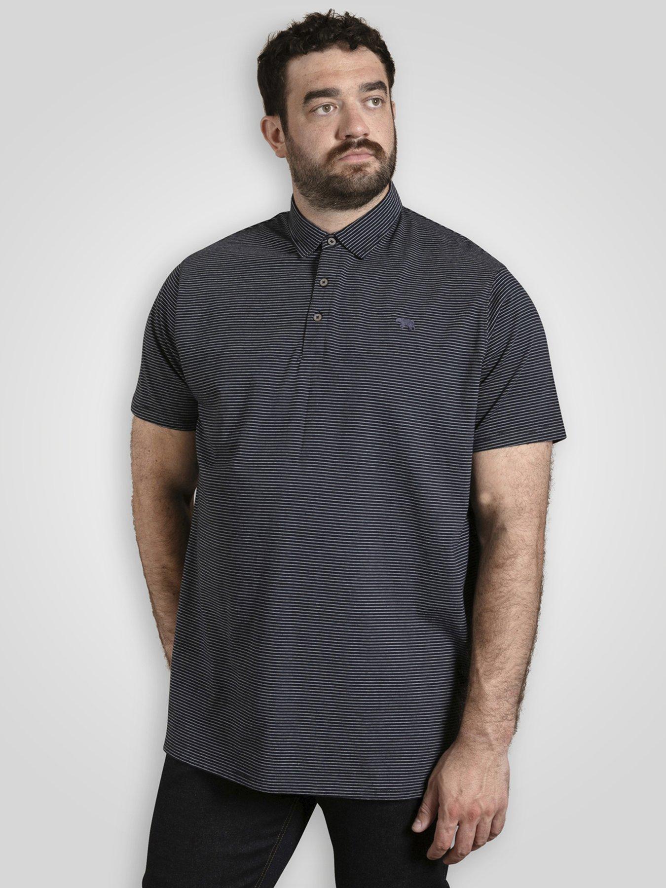 D555 Feeder Stripe Jersey Polo Shirt With Bear Embroidery - Navy