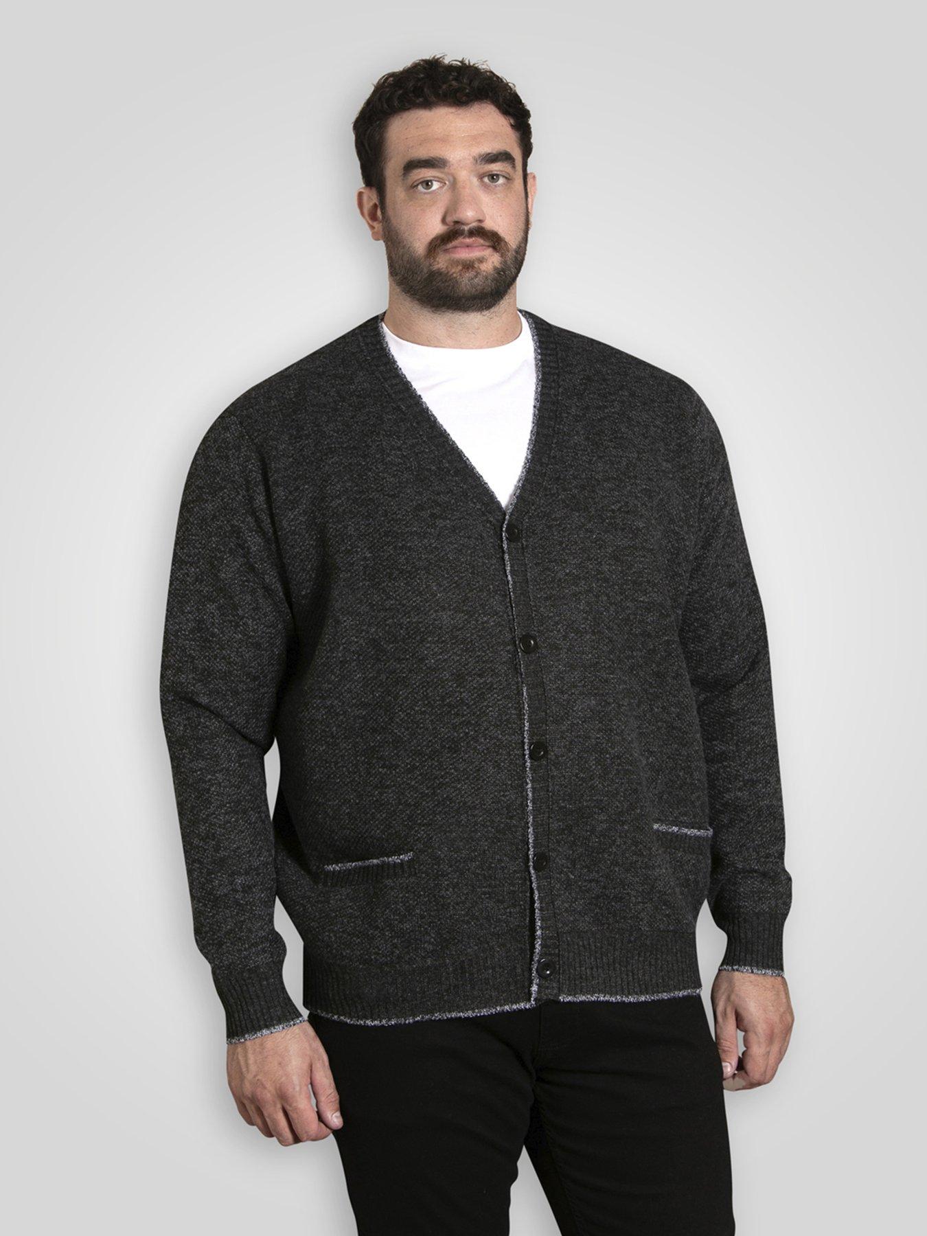 D555 D555 Knitted Cardigan With Bonded Check Lining