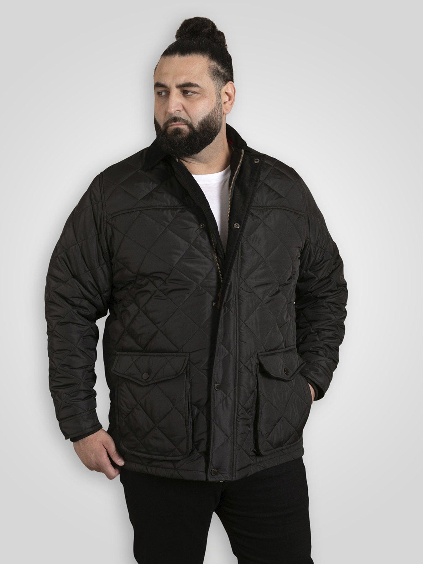 D555 D555 Quilted Jacket With Corduroy Collar