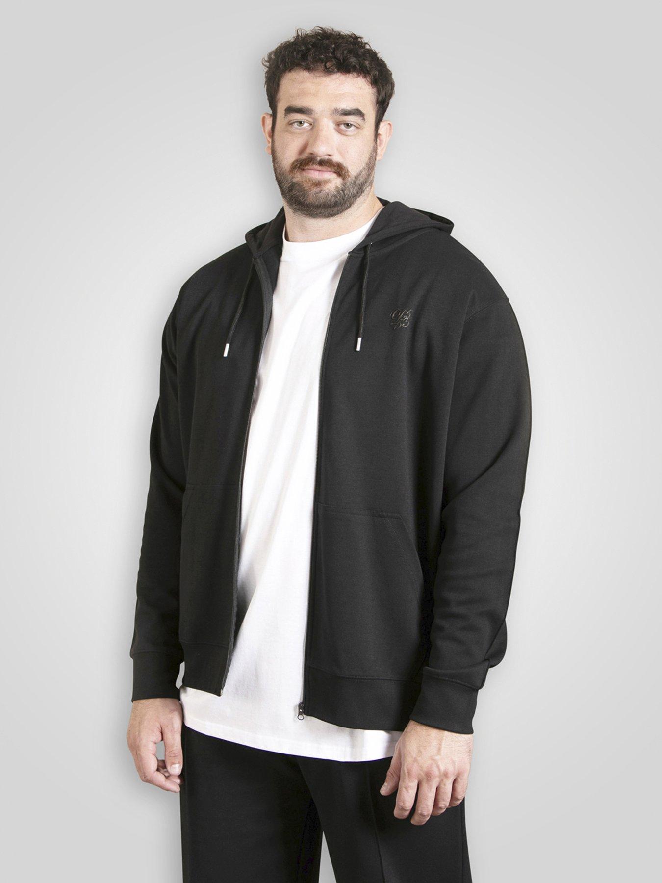 D555 Couture Zip Through Hoodie, Navy, Size 6Xl, Men