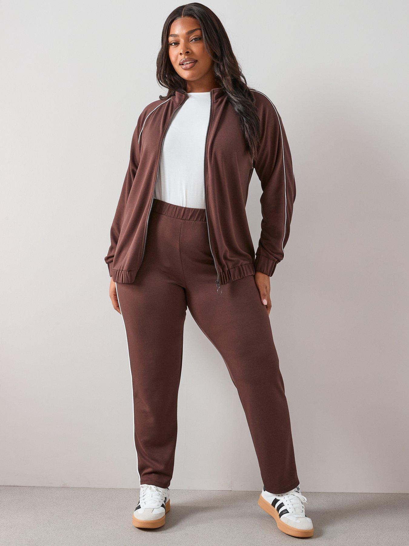 Image 3 of 7 of The Very Collection Curve Piping Detail Zip Through Sweat Co-rd