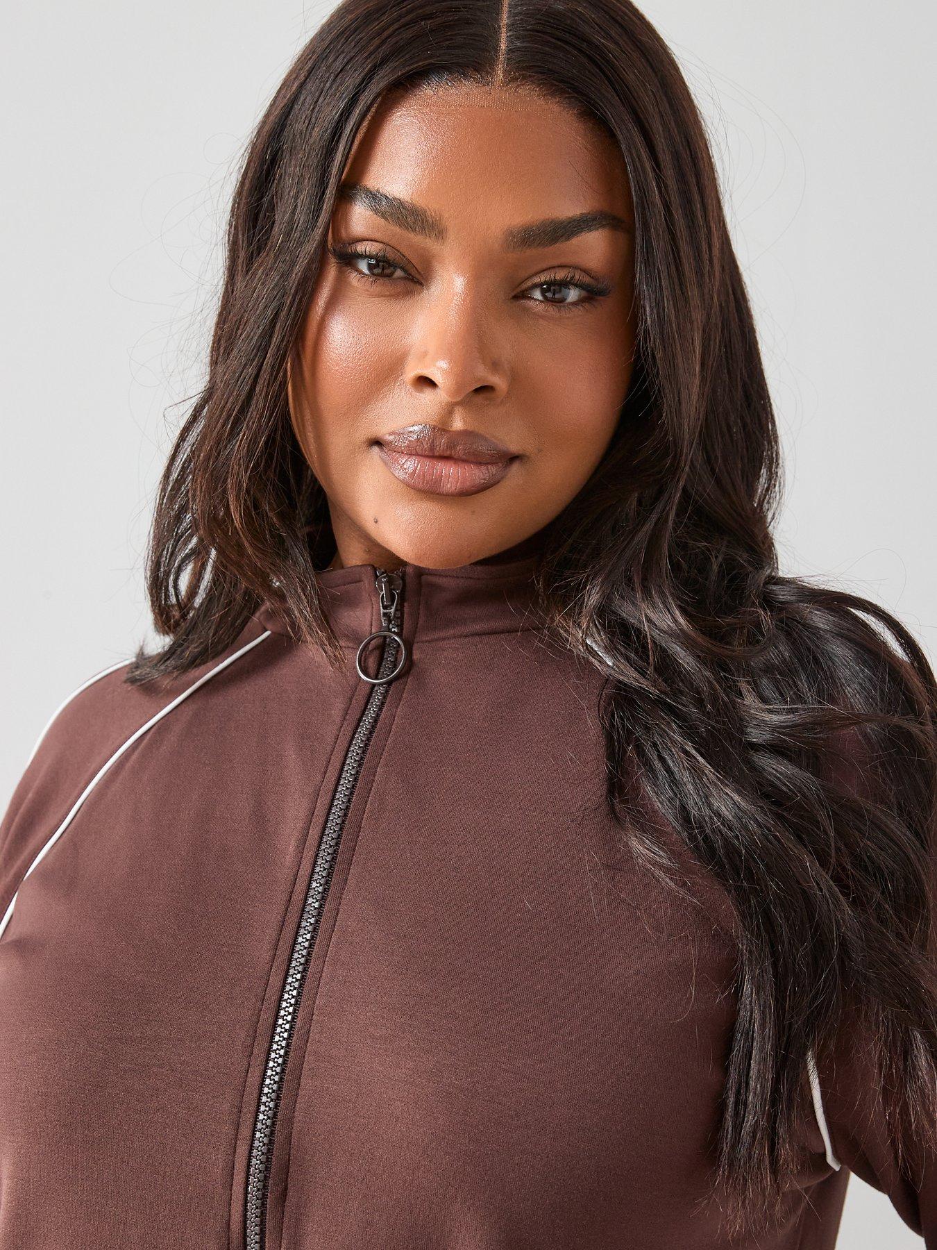 Image 5 of 7 of The Very Collection Curve Piping Detail Zip Through Sweat Co-rd