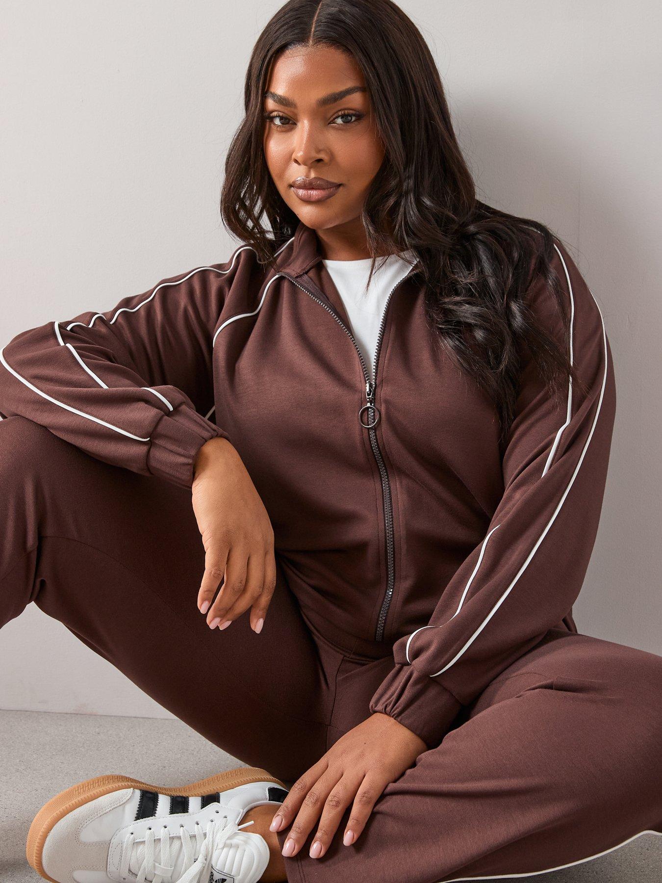 Image 6 of 7 of The Very Collection Curve Piping Detail Zip Through Sweat Co-rd