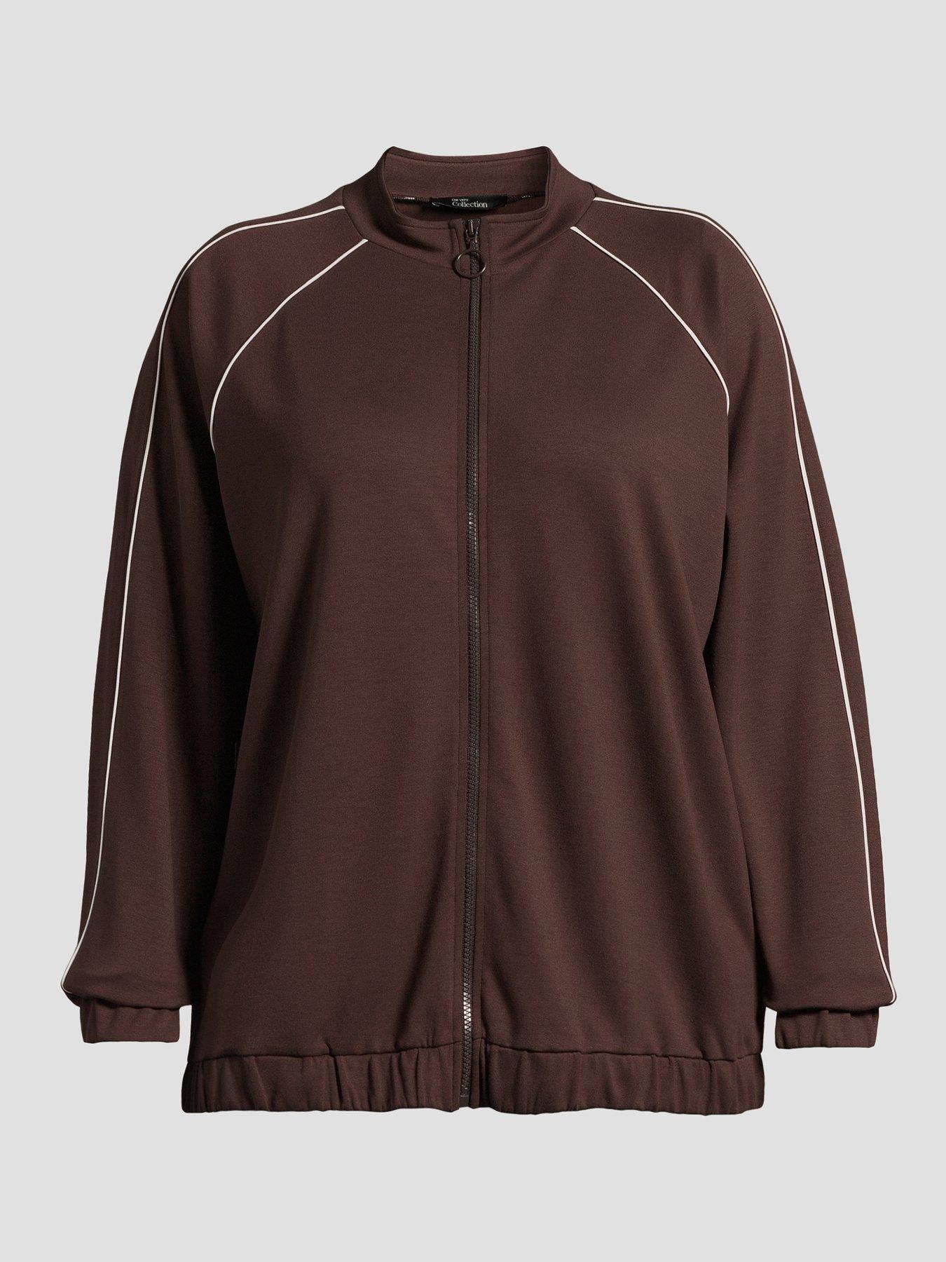 Image 7 of 7 of The Very Collection Curve Piping Detail Zip Through Sweat Co-rd