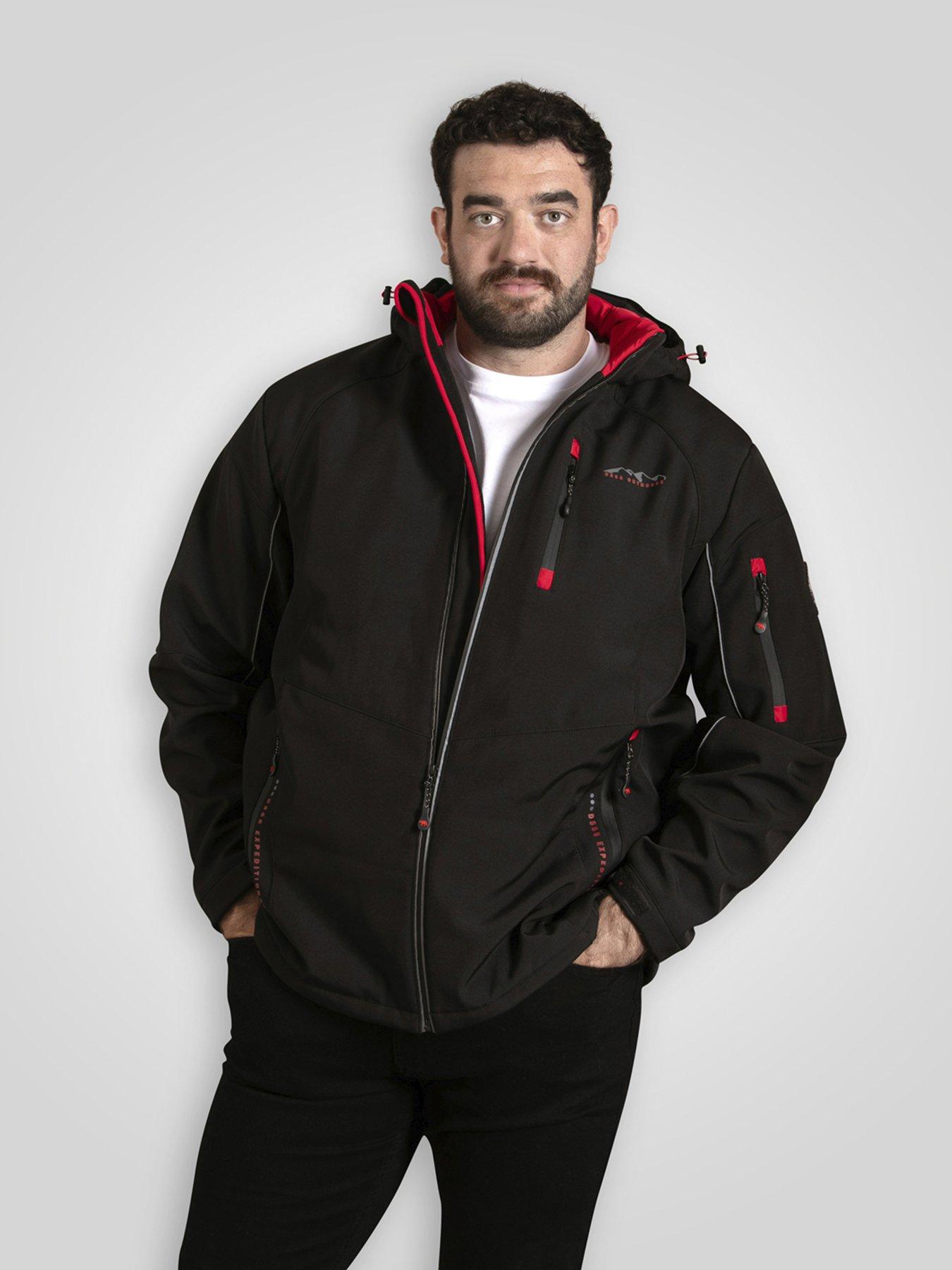 D555 Padded Soft Shell Jacket With Detachable Hood, Black, Size 8Xl, Men