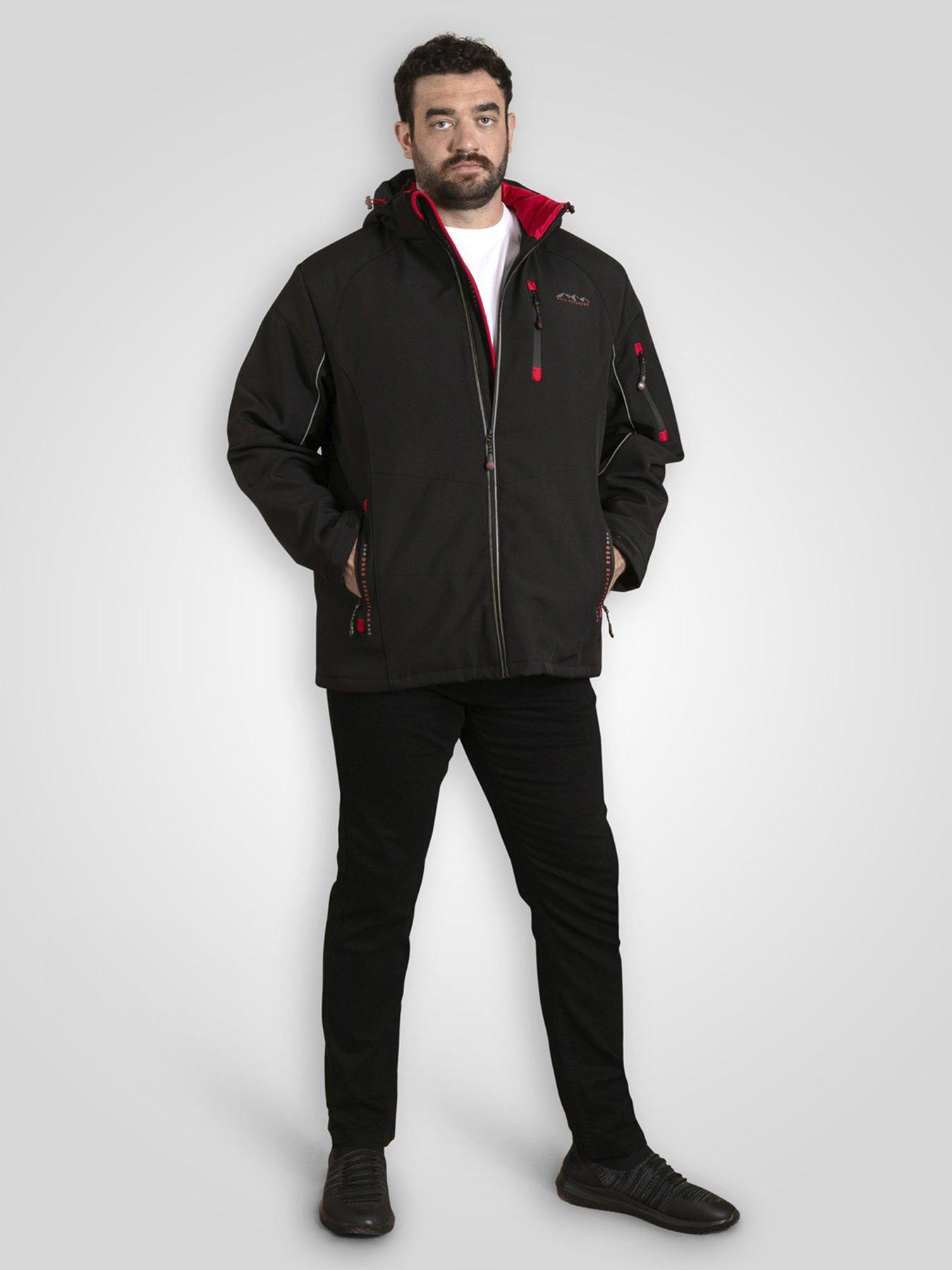 D555 Padded Soft Shell Jacket With Detachable Hood - Black | Very