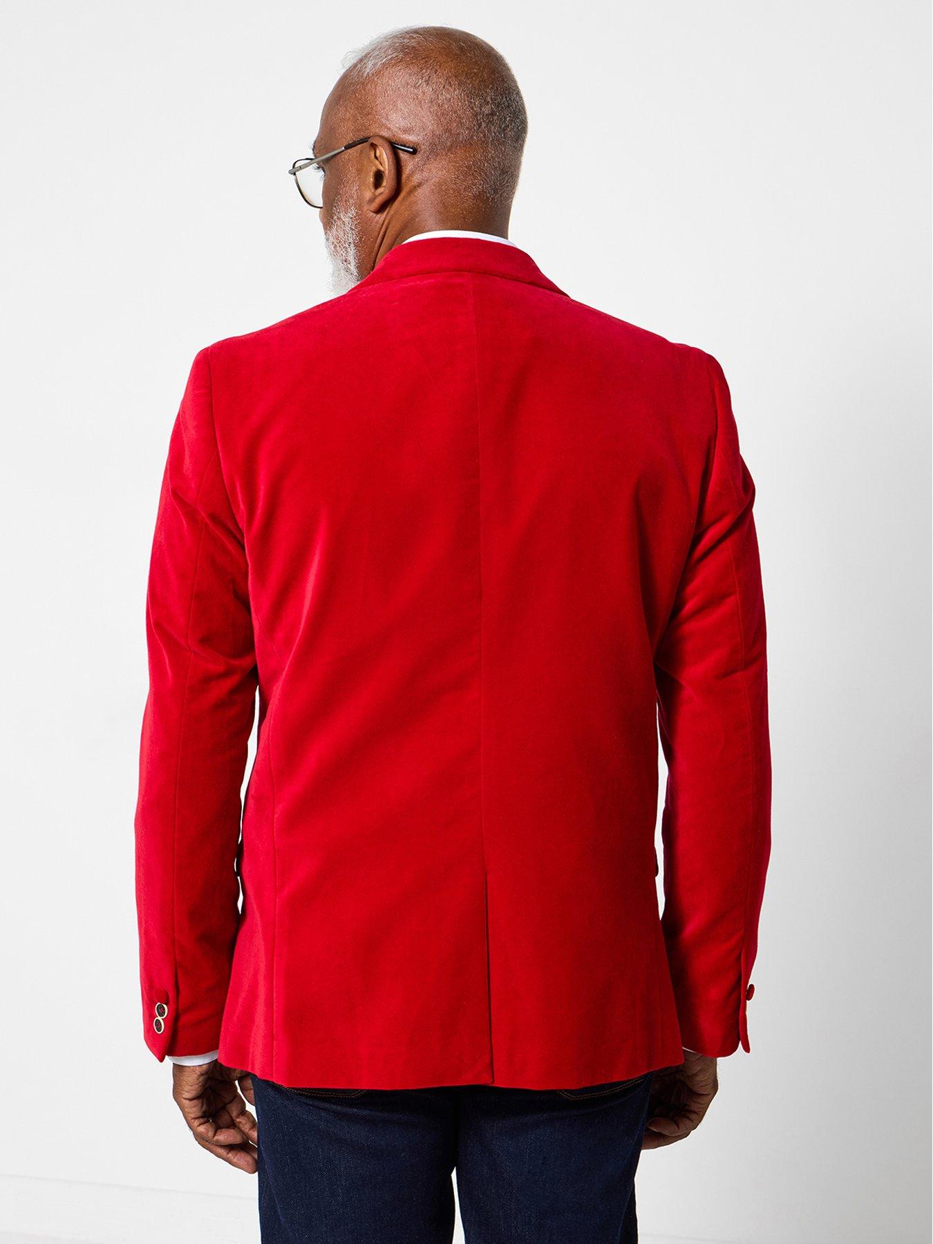 Image 2 of 7 of Joe Browns Step Out In Style Velvet Blazer - Red