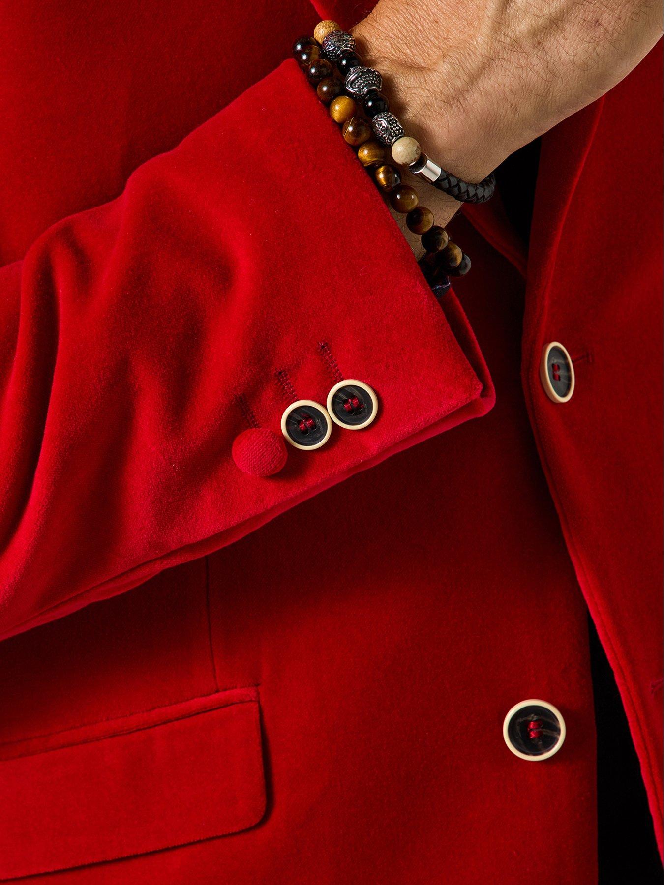 Image 4 of 7 of Joe Browns Step Out In Style Velvet Blazer - Red